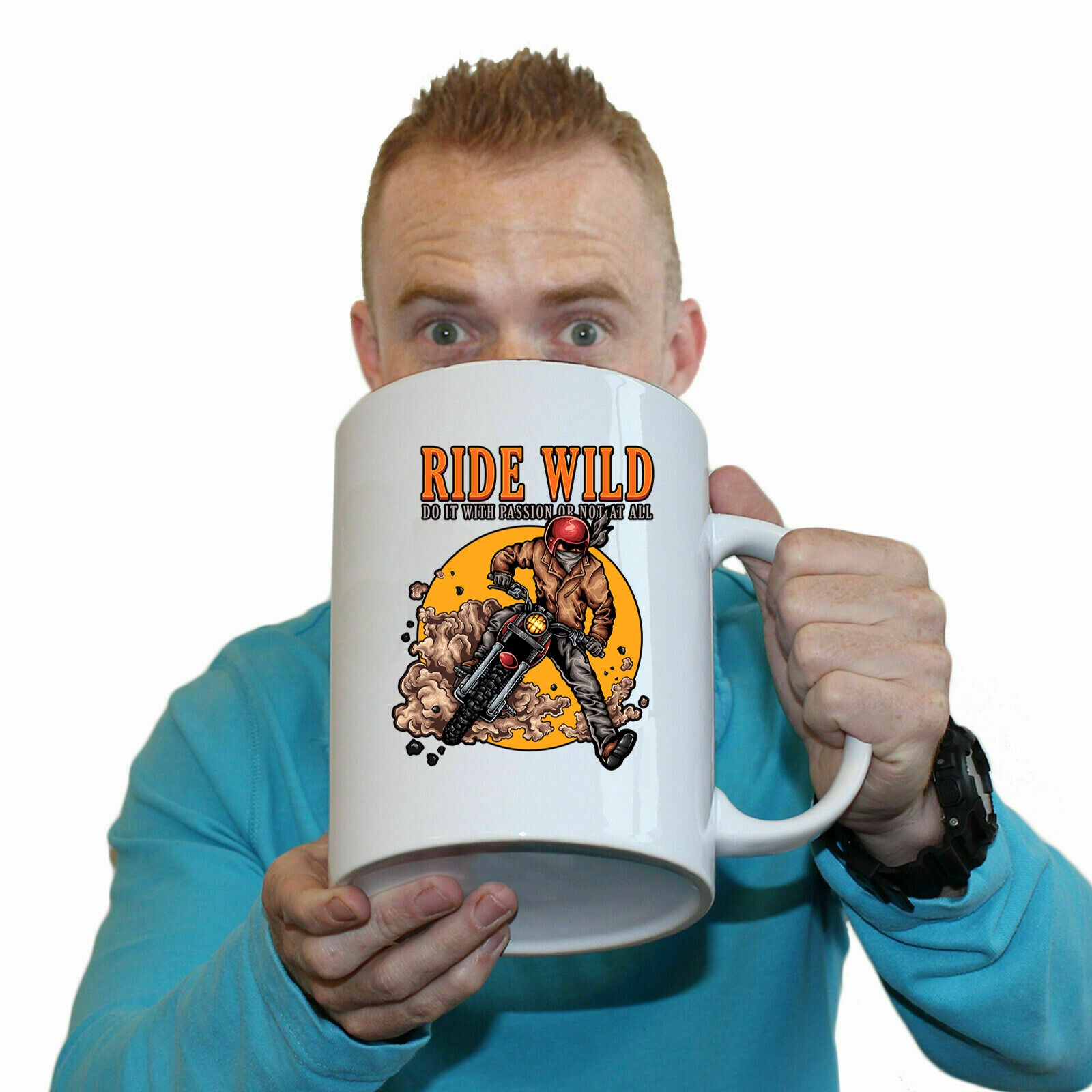 Ride Wild Motorbike Motorcycle - Funny Giant 2 Litre Mug