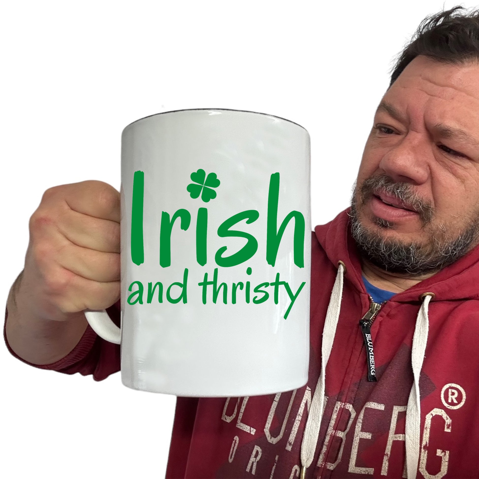 Irish And Thirsty St Patricks Day - Funny Giant 2 Litre Mug