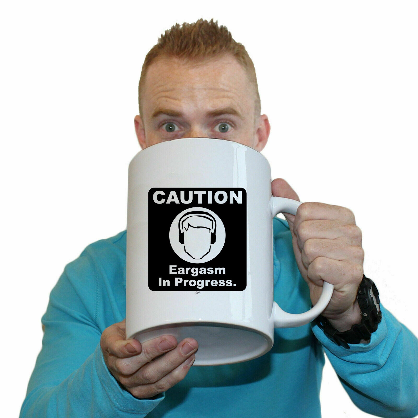 Caution Eargasm In Progress - Funny Giant 2 Litre Mug