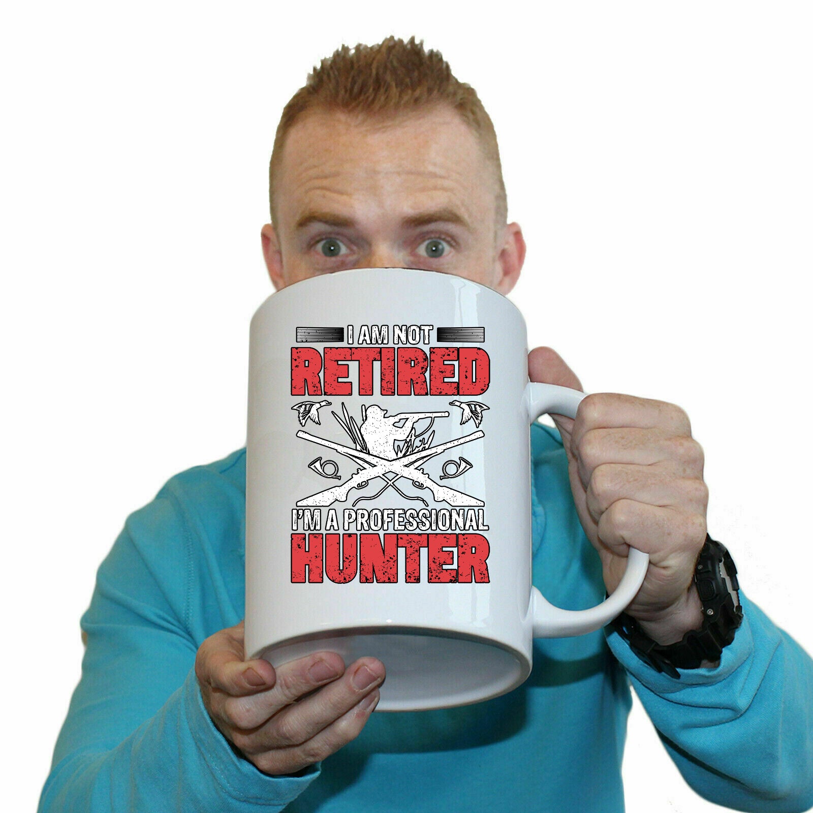 I Am Not Retired Professional Hunter Hunting - Funny Giant 2 Litre Mug