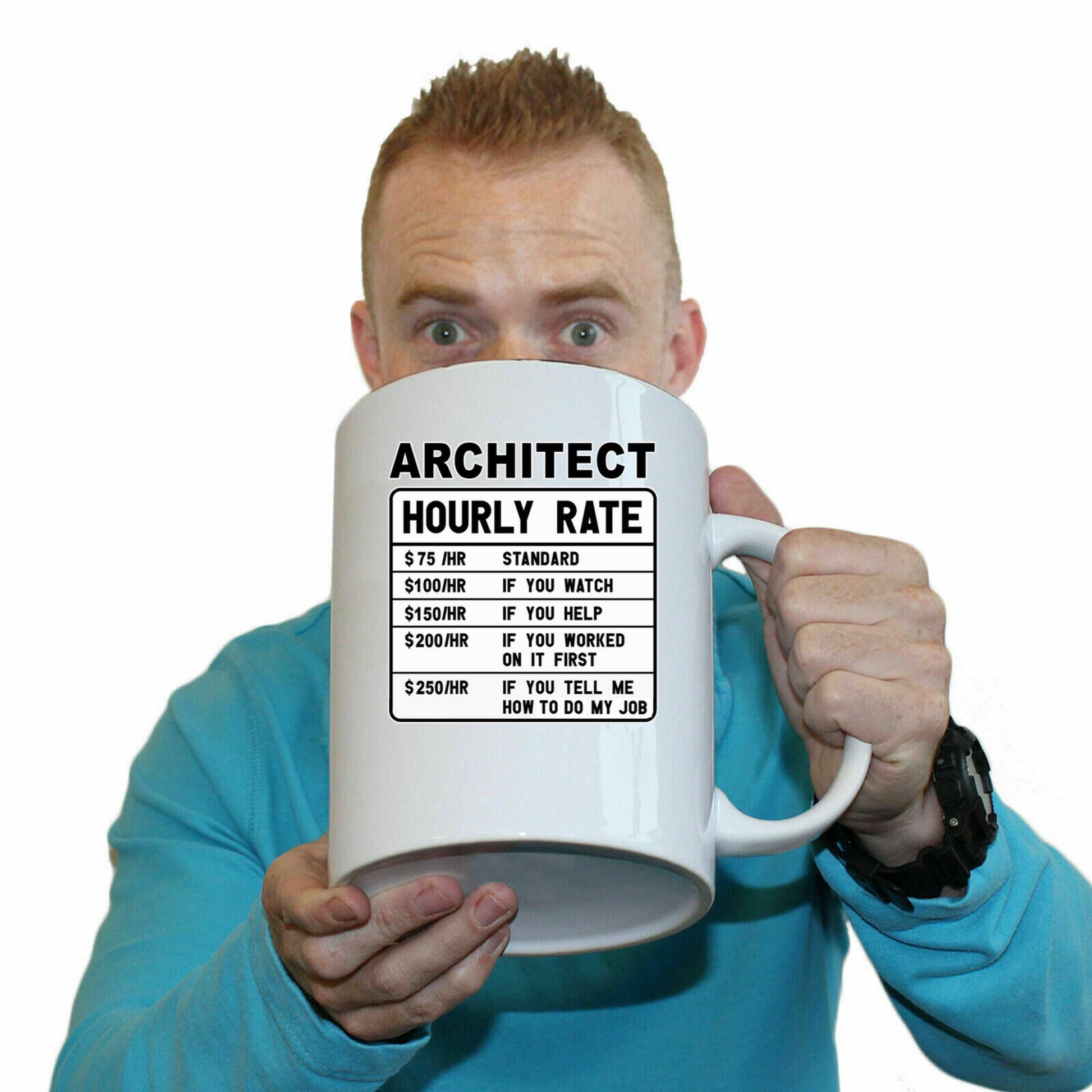 Architect Hourly Rate - Funny Giant 2 Litre Mug