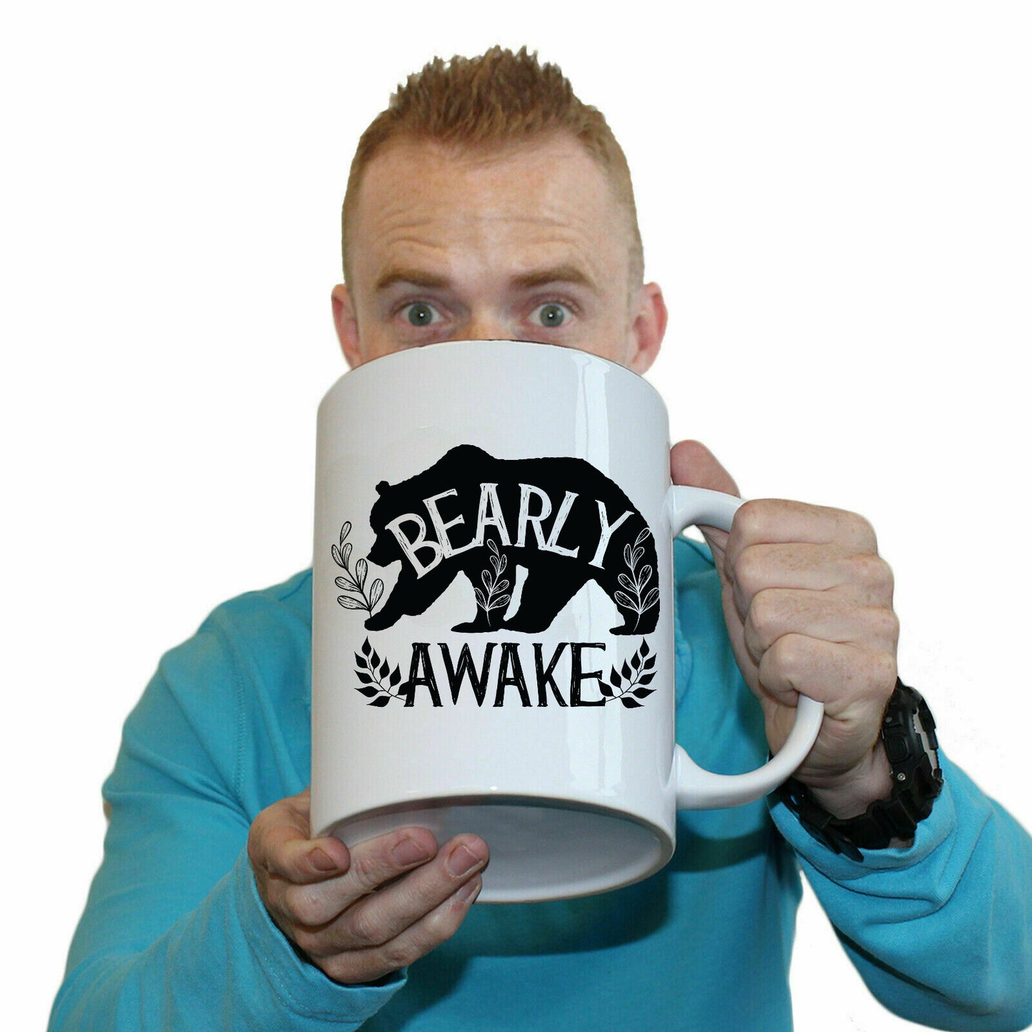 Bear Barly Awake - Funny Giant 2 Litre Mug