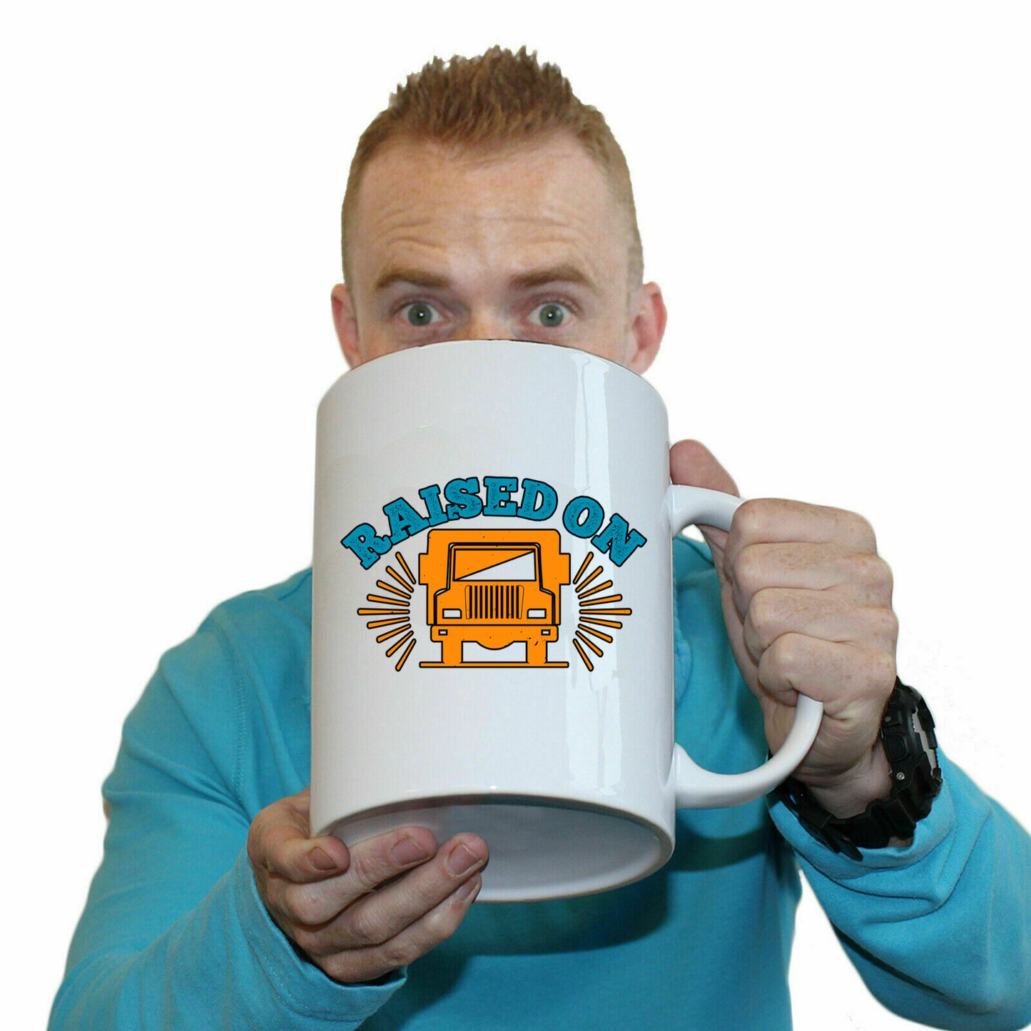 Raised On Truck Driver - Funny Giant 2 Litre Mug