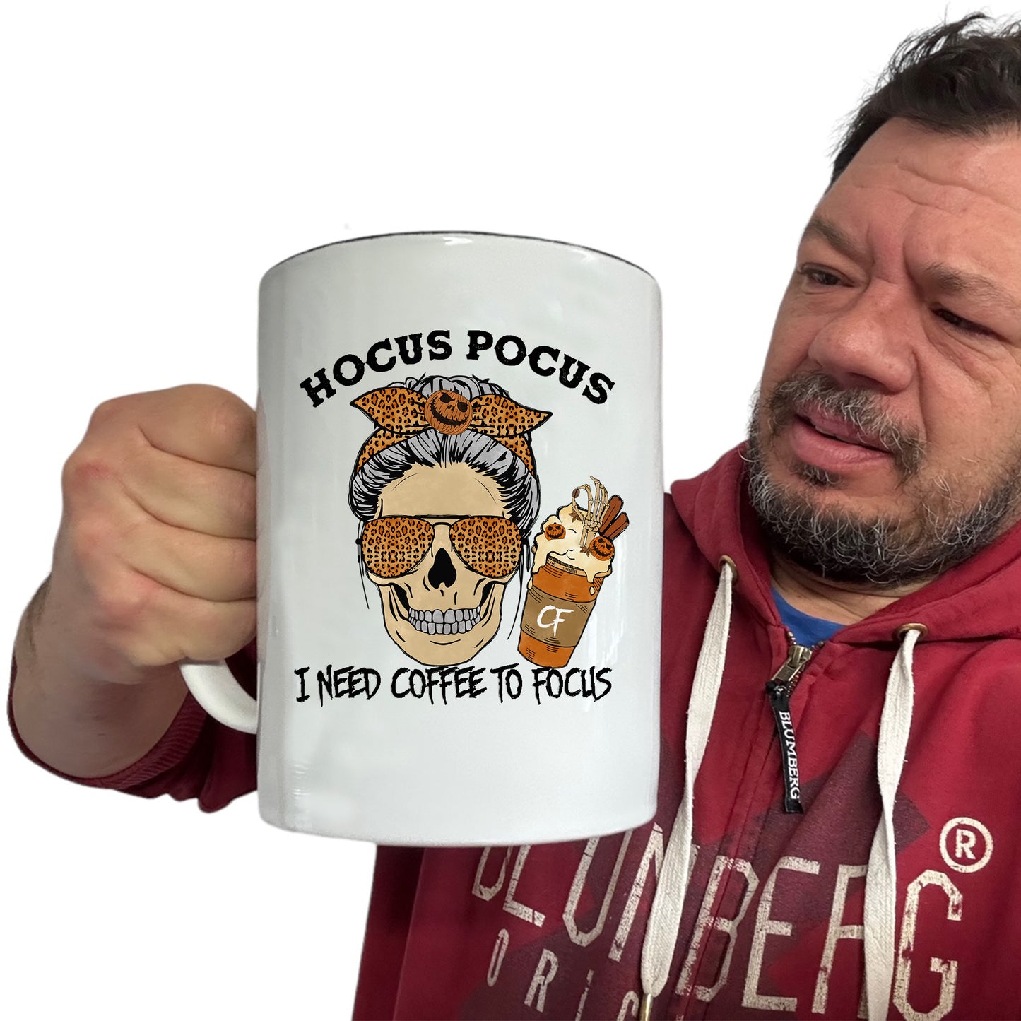 Hocus Pocus Need Coffe To Focus Halloween - Funny Giant 2 Litre Mug