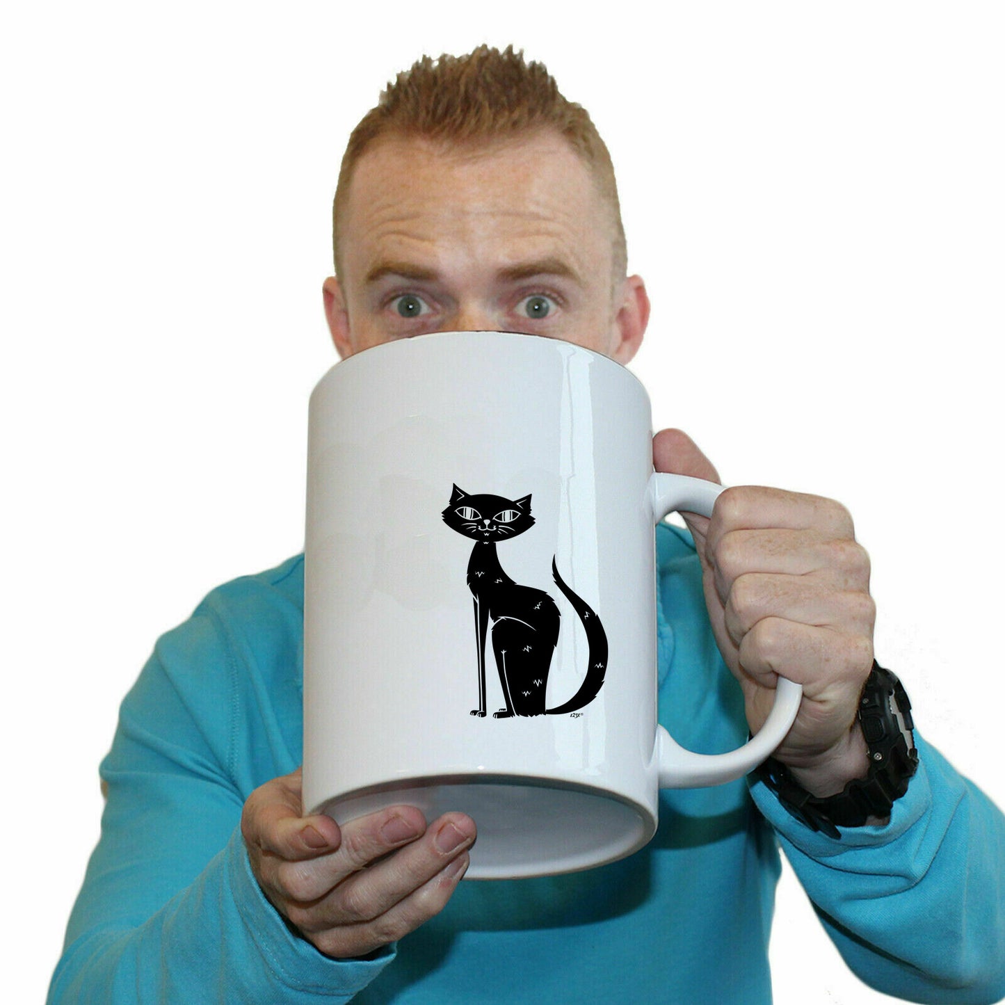 Cat Sitting - Funny Giant 2 Litre Mug