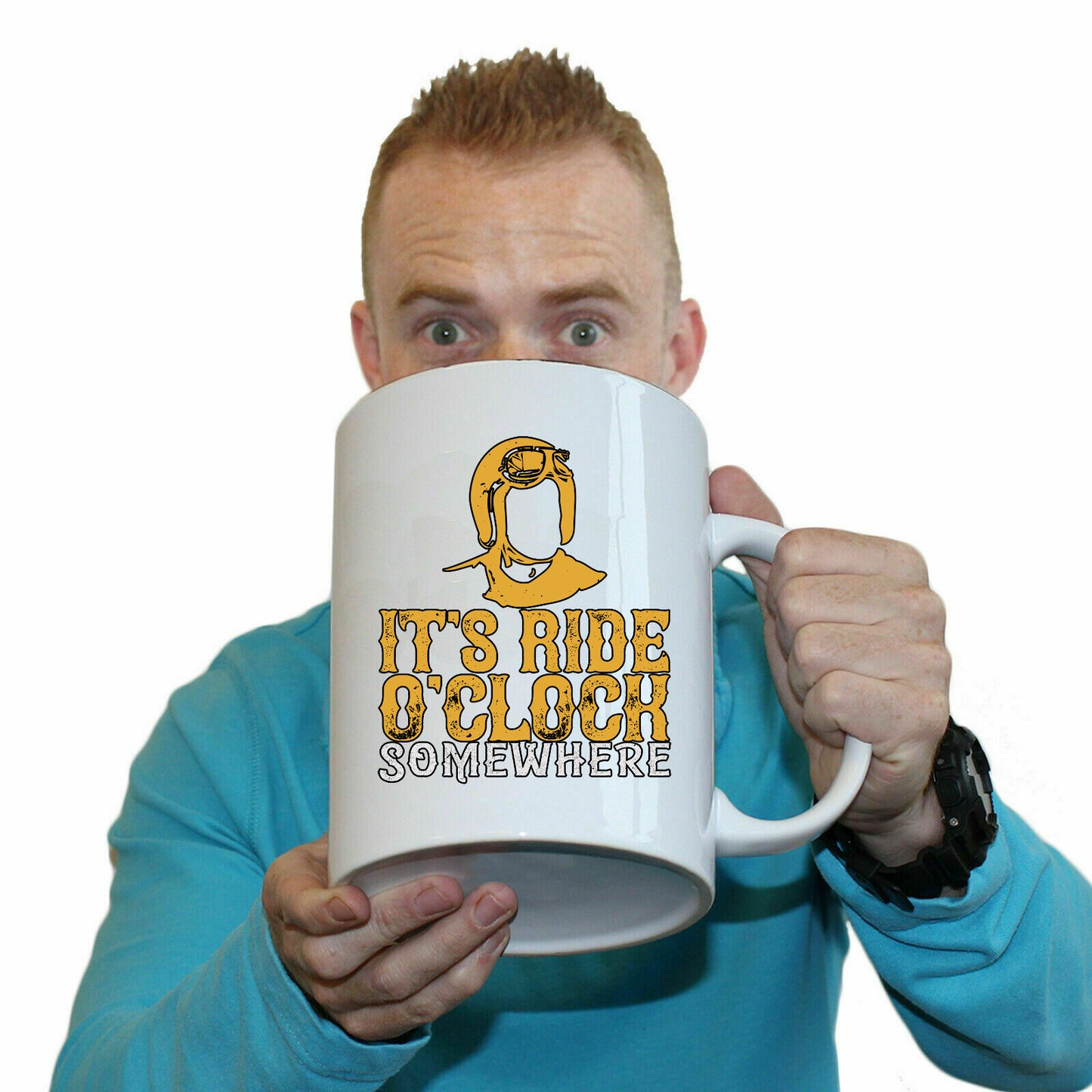 Its Ride Oclock Somwhere Motorbike Motorcycle - Funny Giant 2 Litre Mug