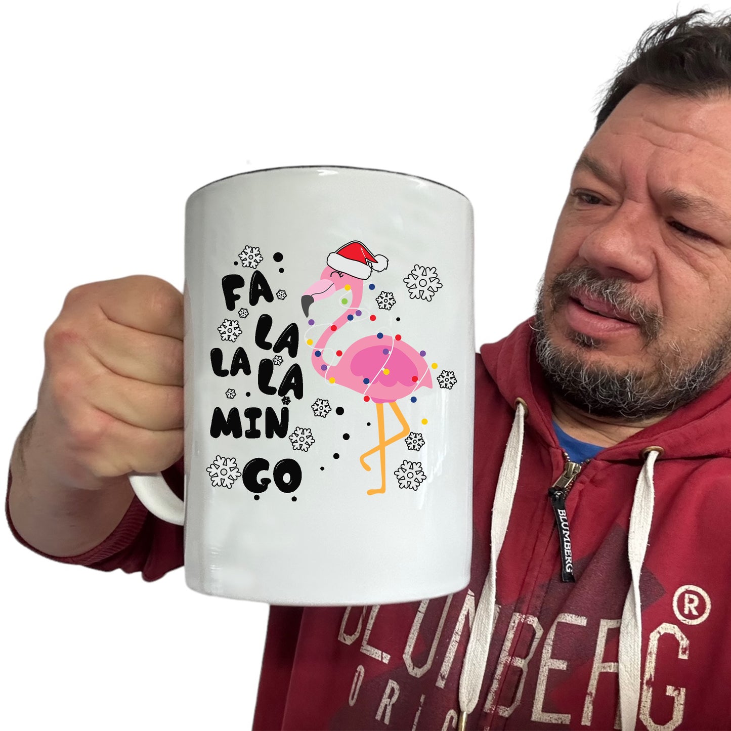 Fa La La Min Go Flamingo Christmas Xmas Bird Animal - Funny Giant 2 Litre Mug