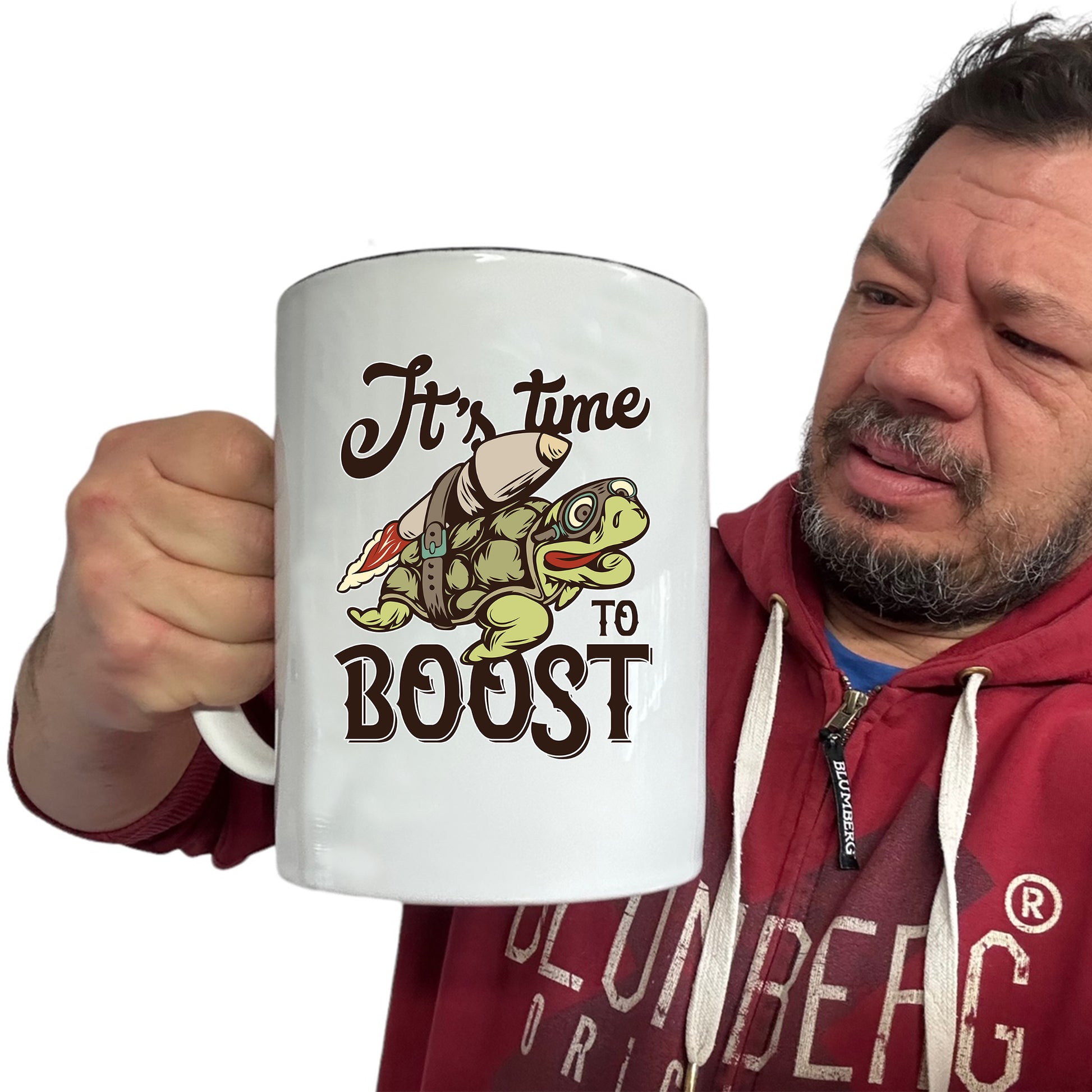 Turtle Its Time To Boost Animal - Funny Giant 2 Litre Mug