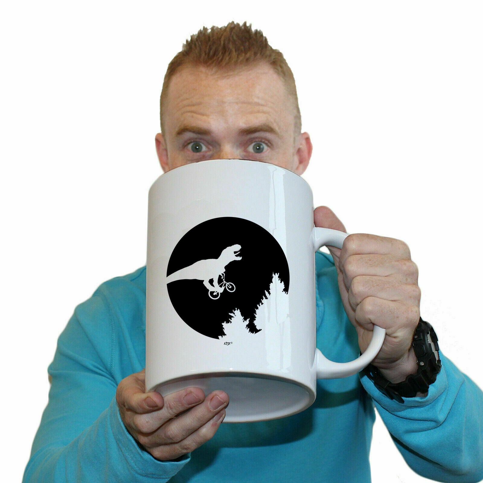 Dinosaur Across The Moon - Funny Giant 2 Litre Mug