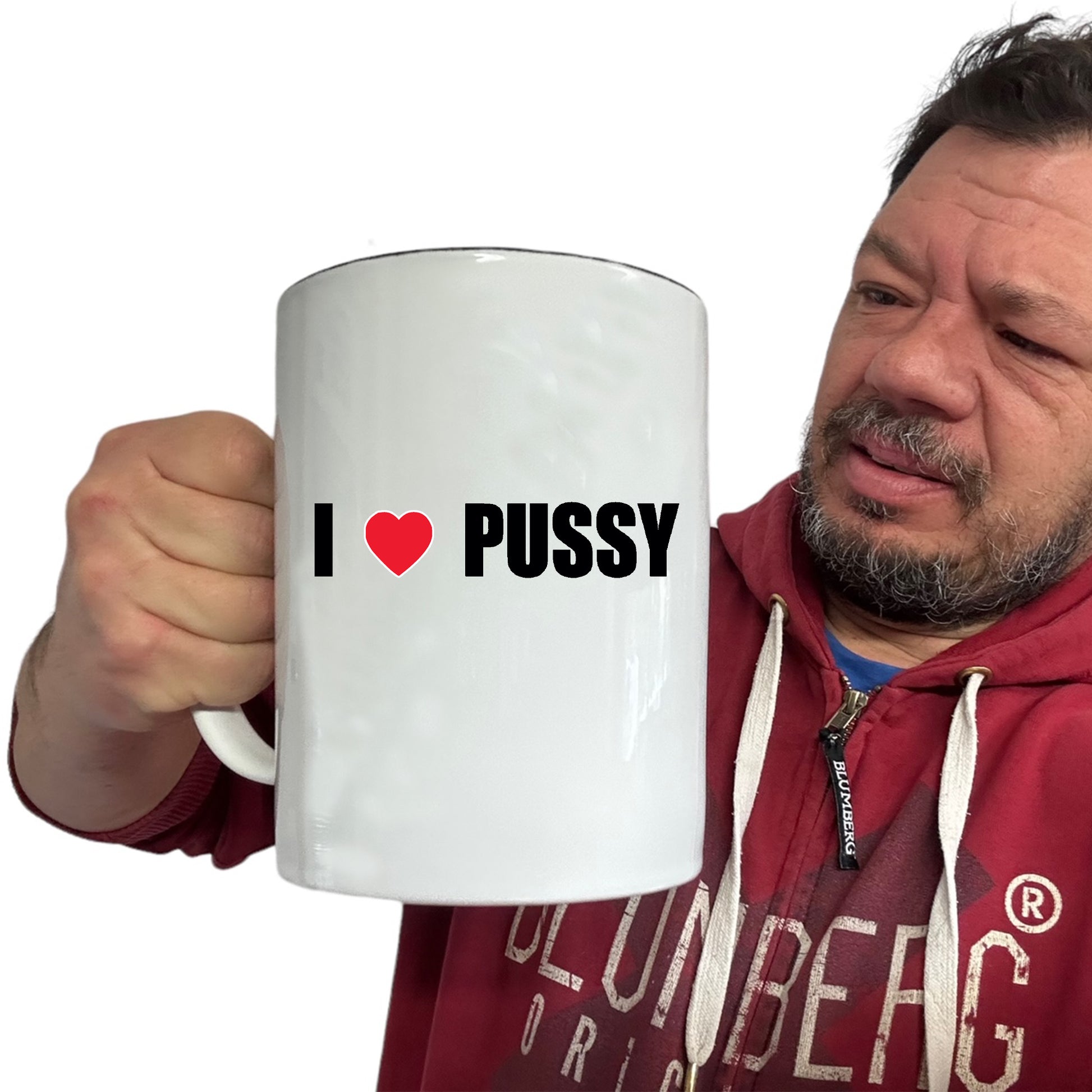 I Love Pussy Rude - Funny Giant 2 Litre Mug