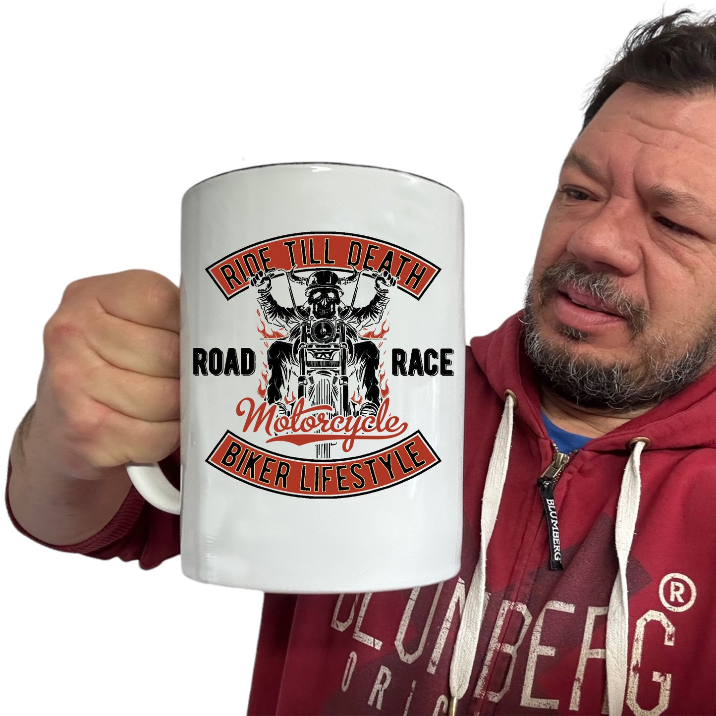 Ride Till Death Motorcycle Motorbike Biker - Funny Giant 2 Litre Mug