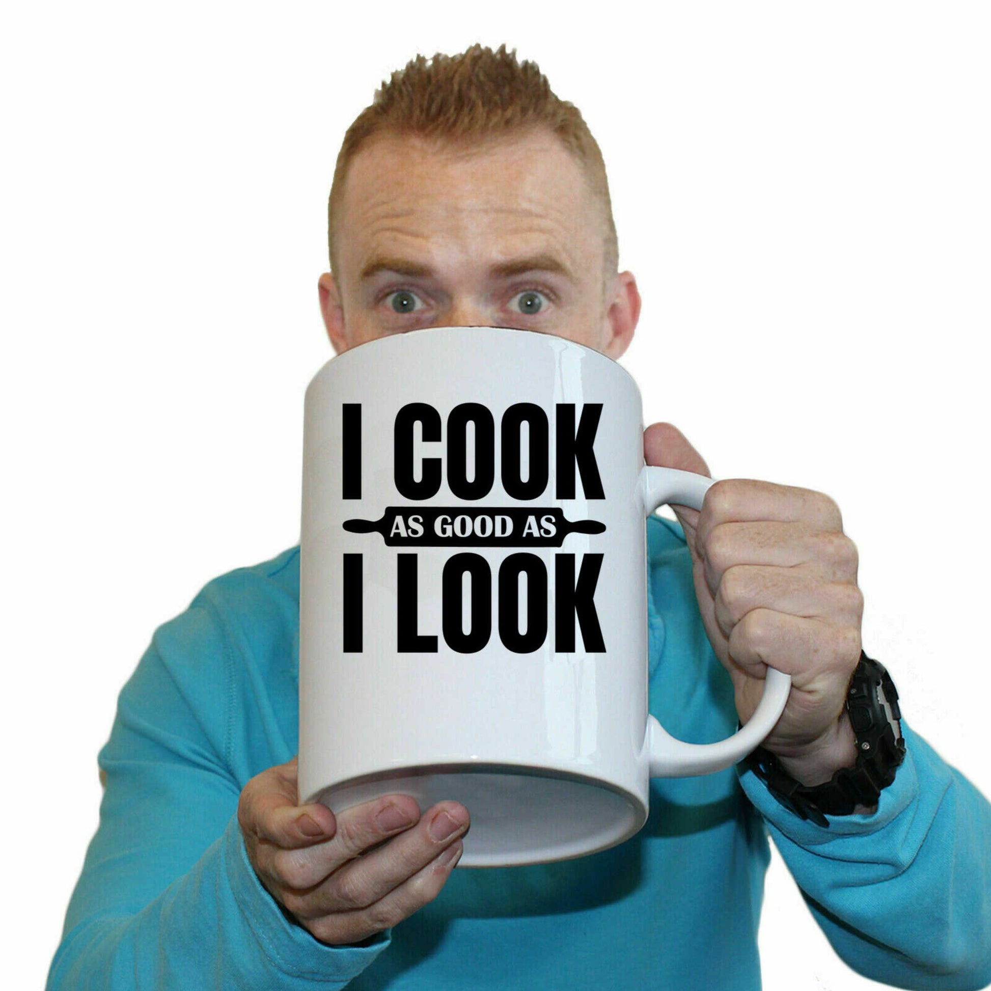 I Cook As Good As I L Look Chef Cooking - Funny Giant 2 Litre Mug