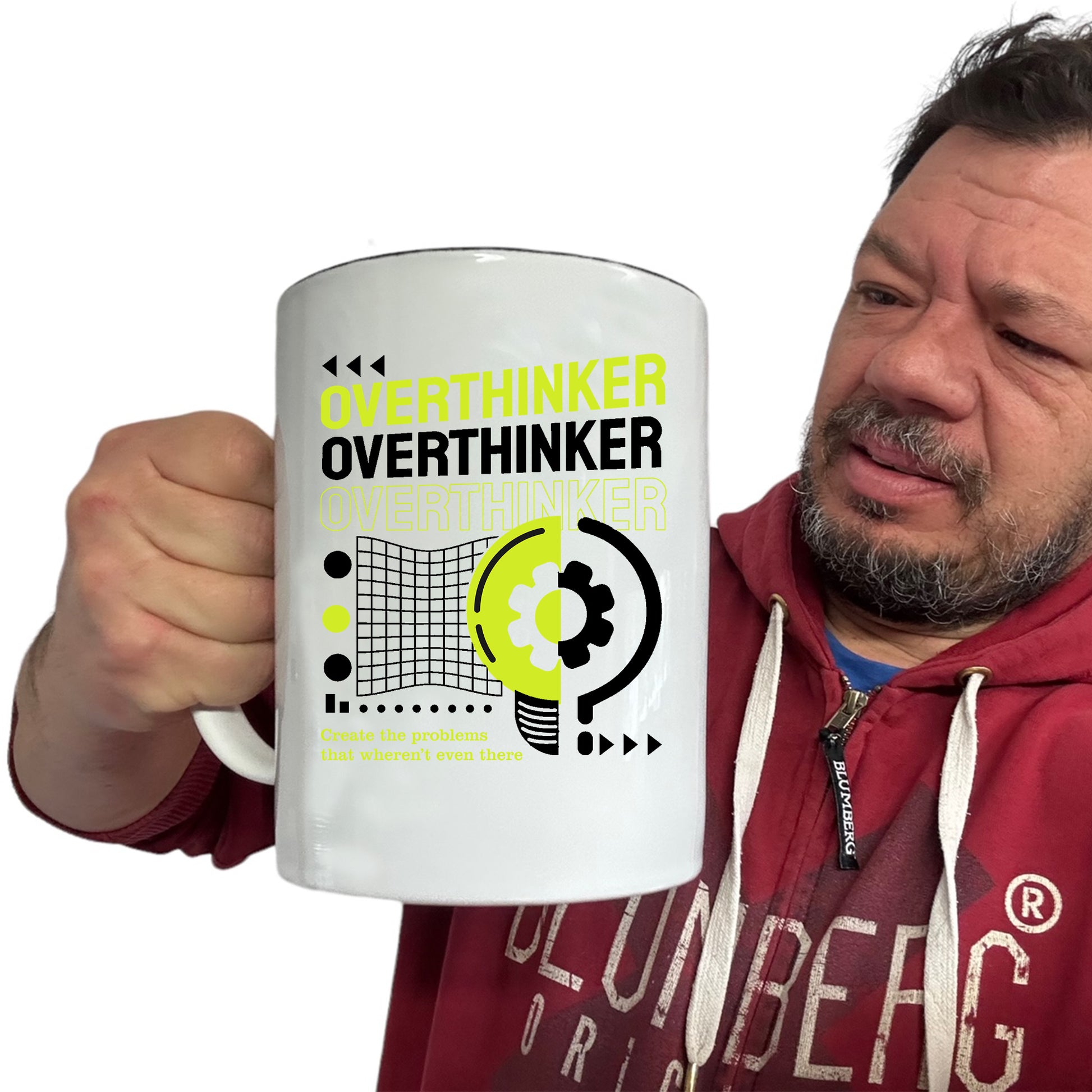 Overthinker Creating Problems Funny - Funny Giant 2 Litre Mug