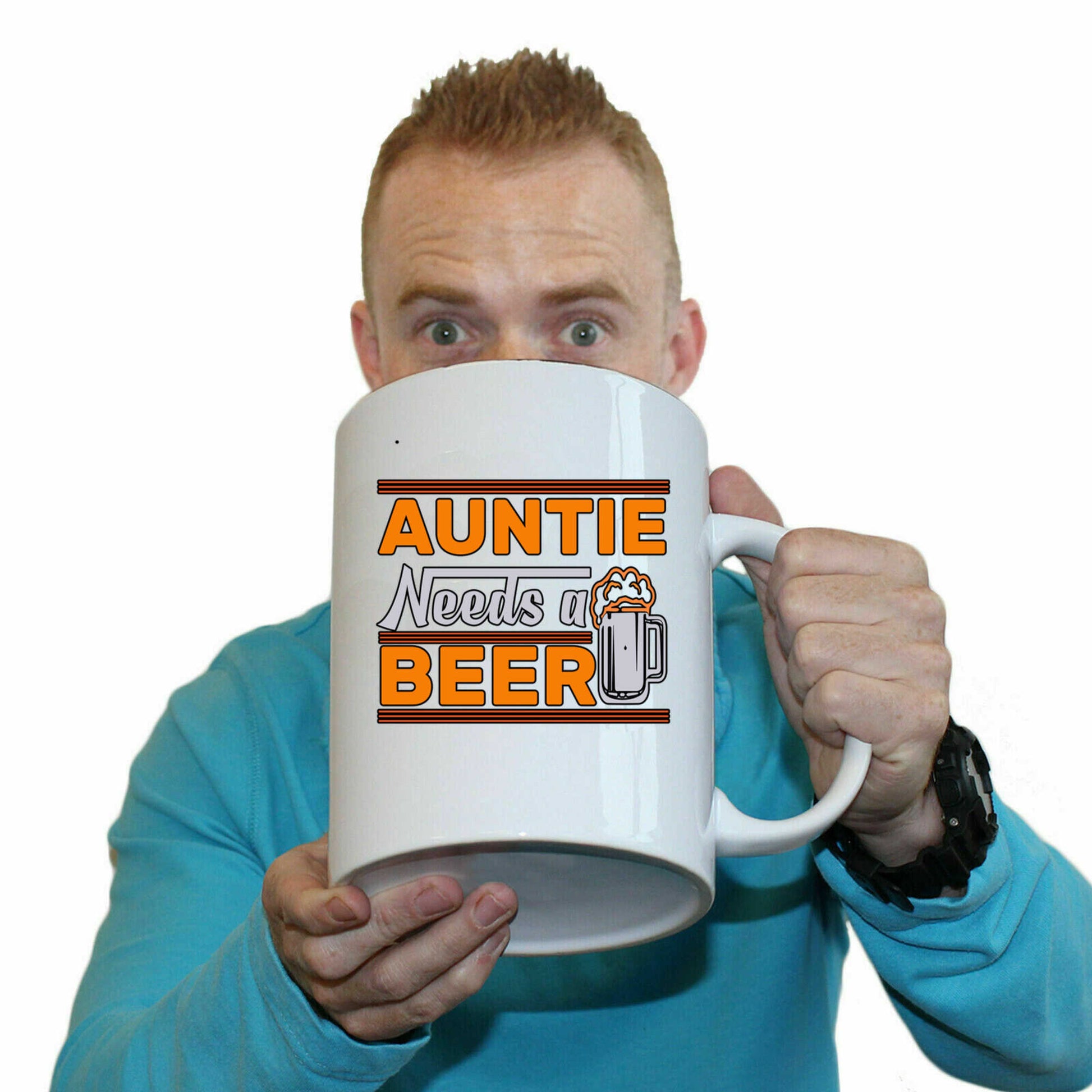 Auntie Needs A Beer - Funny Giant 2 Litre Mug