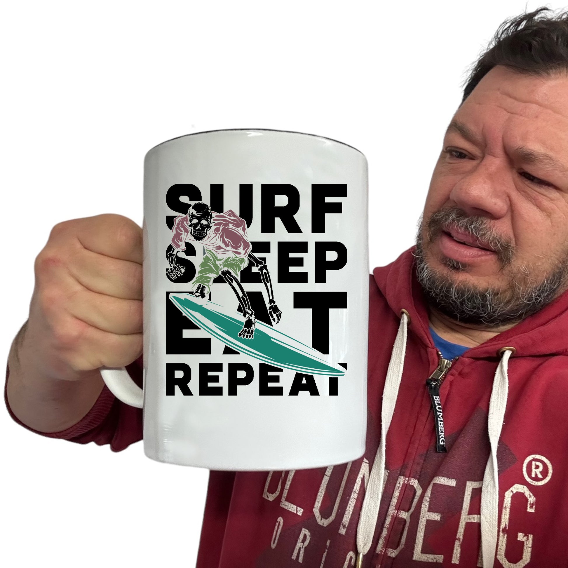 Surf Sleep Eat Repeat Surfing - Funny Giant 2 Litre Mug