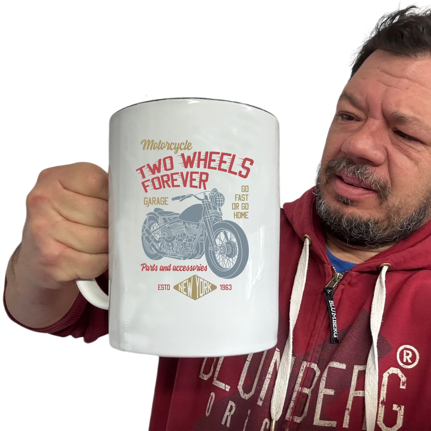 Motorcycle 2 Wheels Forever Motorbike - Funny Giant 2 Litre Mug