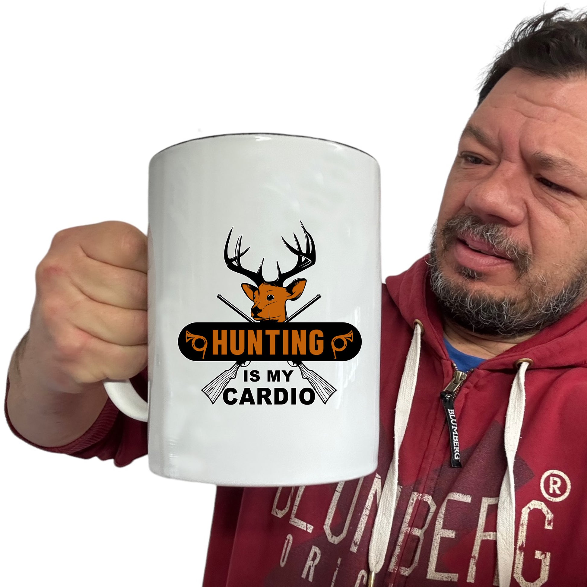 Hunting Is My Cardio Hunt Deer - Funny Giant 2 Litre Mug