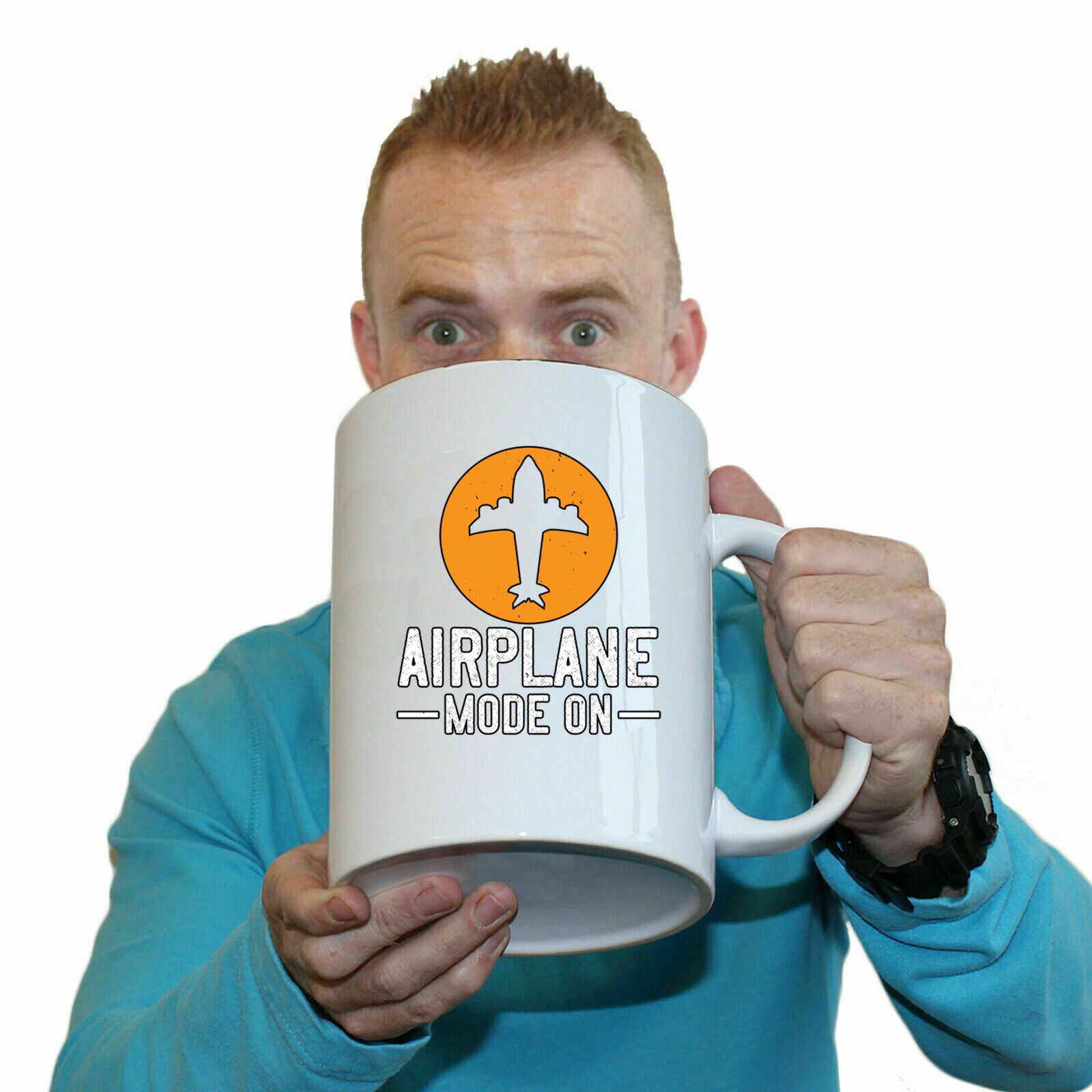 Airplane Mode On - Funny Giant 2 Litre Mug