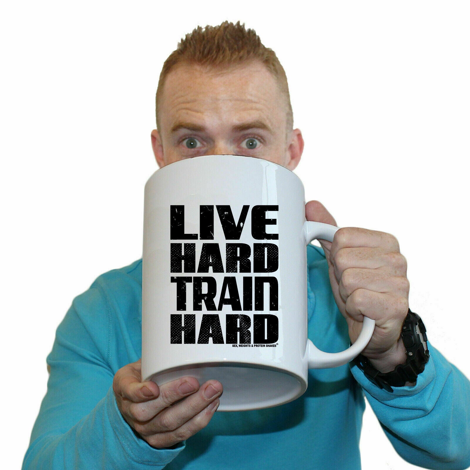 Gym Live Hard Train Hard - Funny Giant 2 Litre Mug