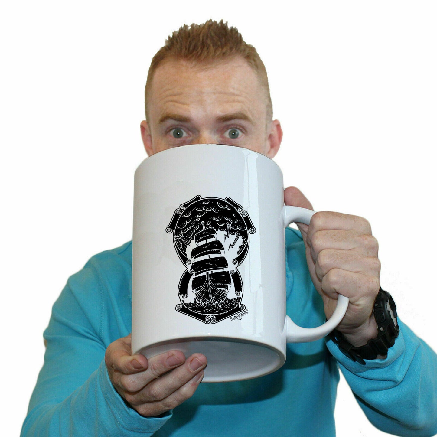 Ob Ship Through The Storm - Funny Giant 2 Litre Mug