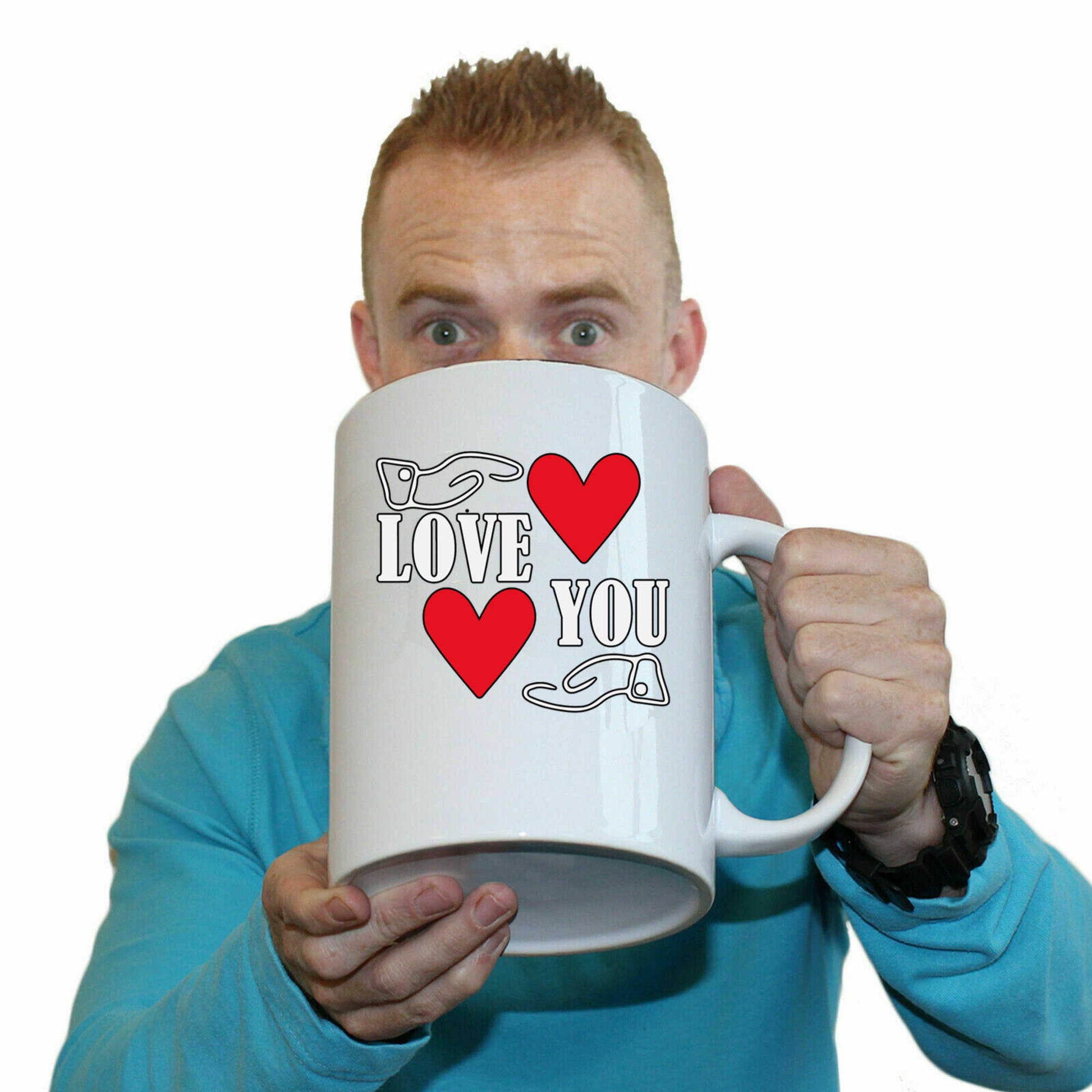 Love You Valentines Day - Funny Giant 2 Litre Mug