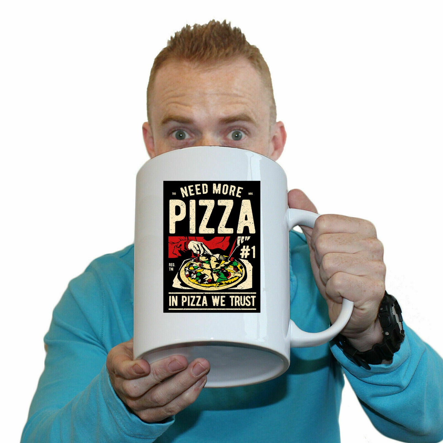 In Pizza We Trust - Funny Giant 2 Litre Mug