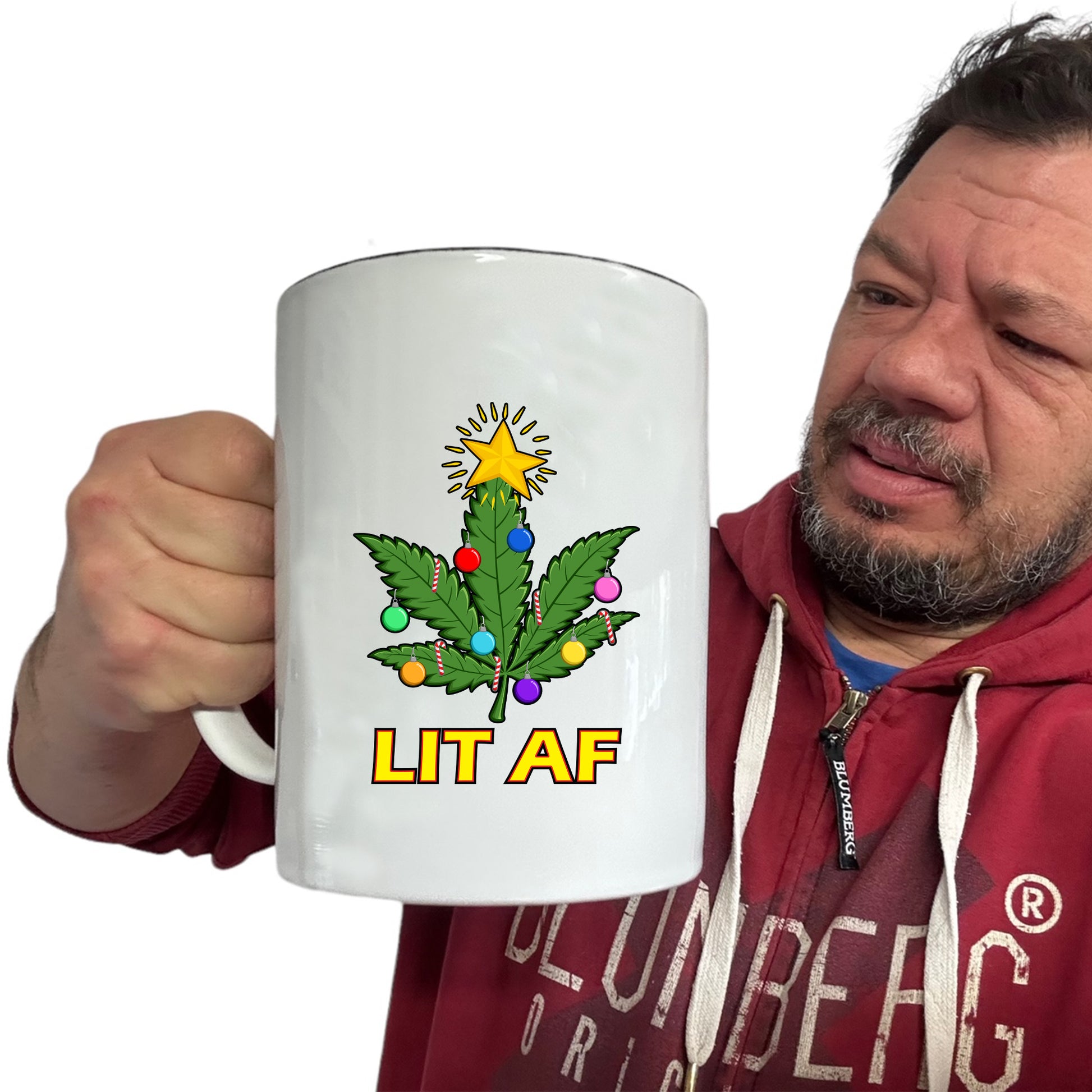 Chrismas Lit Af - Funny Giant 2 Litre Mug