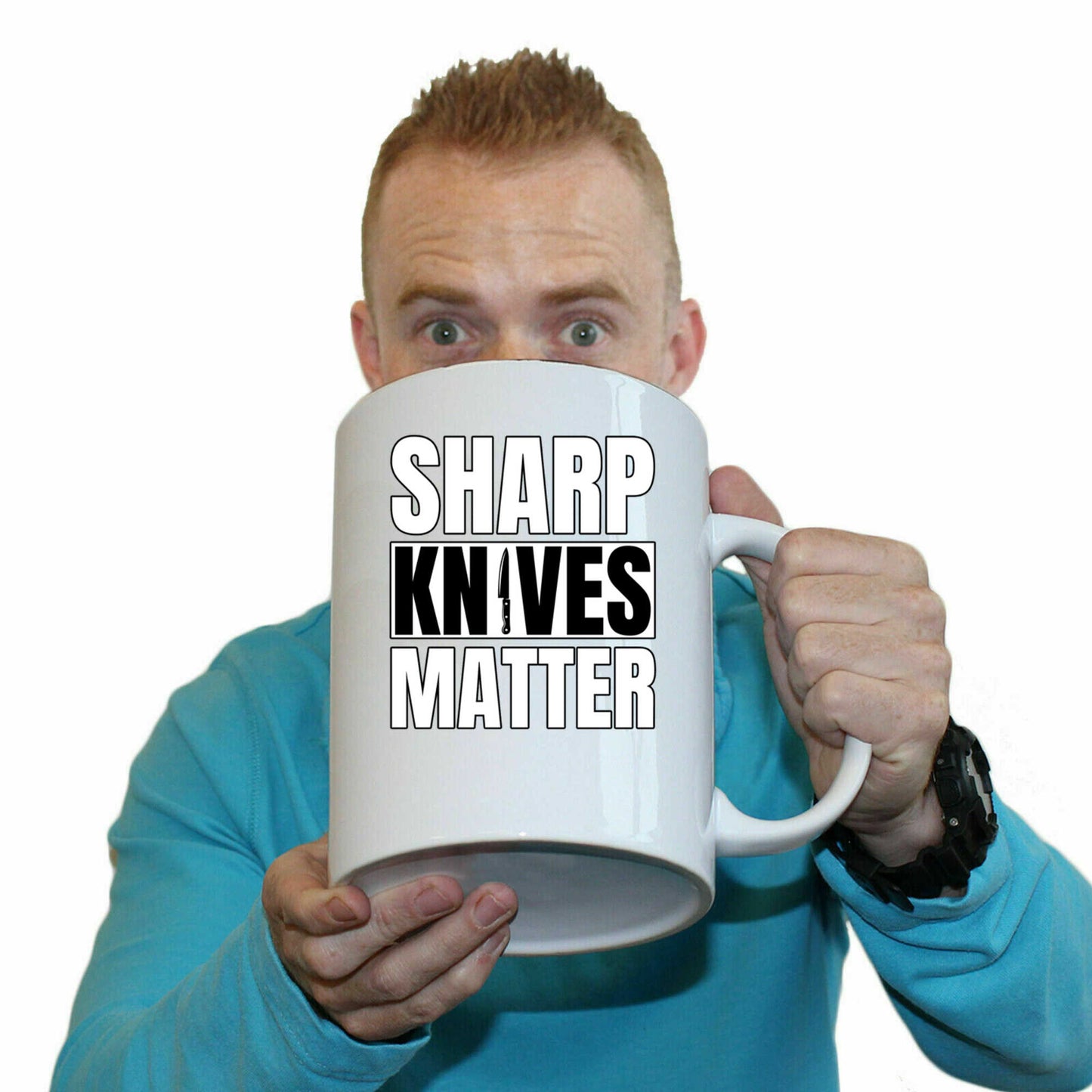 Sharp Knives Matter Cooking Chef - Funny Giant 2 Litre Mug