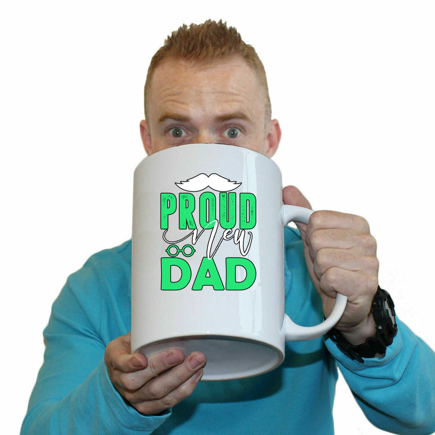 Proud New Dad Father - Funny Giant 2 Litre Mug