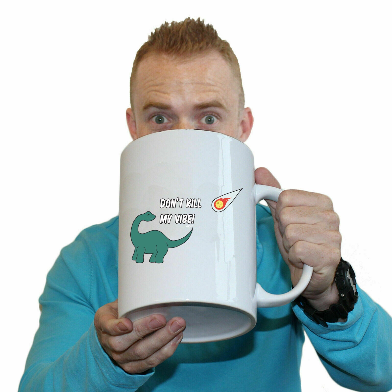 Dont Kill My Vibe Dinosaur - Funny Giant 2 Litre Mug