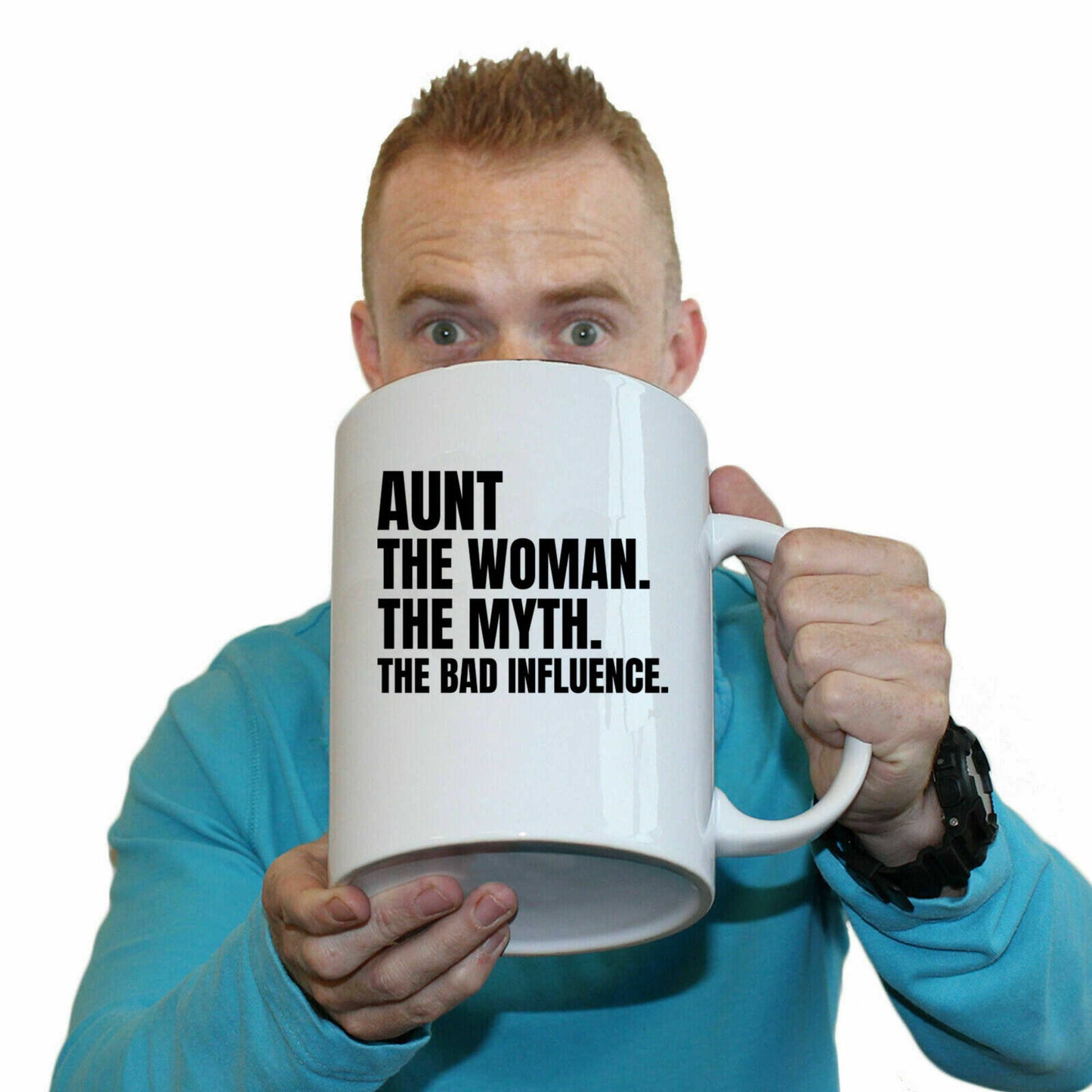 Aunt The Women The Myth White Mothers Day - Funny Giant 2 Litre Mug