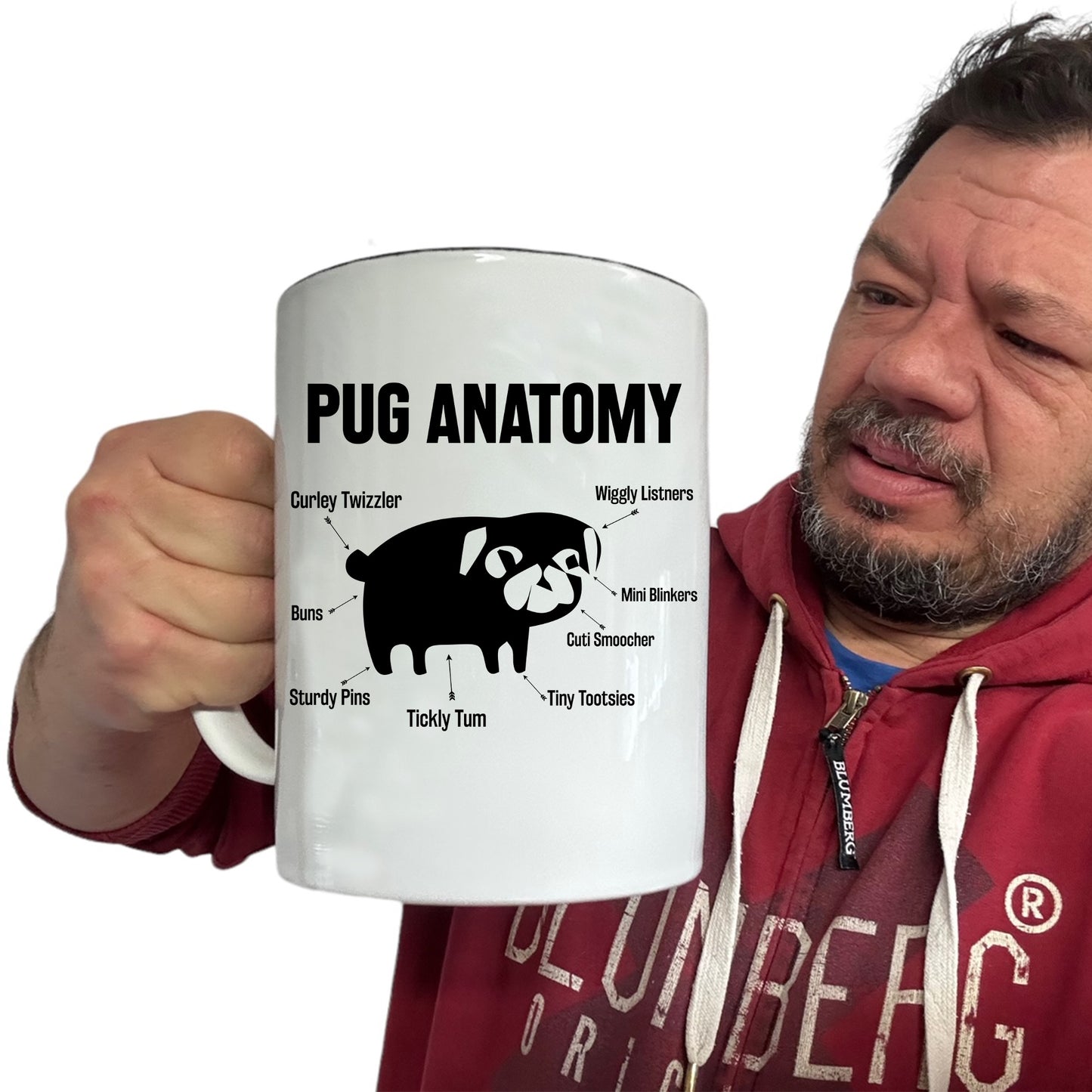 Pug Anatomy Dog Pugs Dogs - Funny Giant 2 Litre Mug