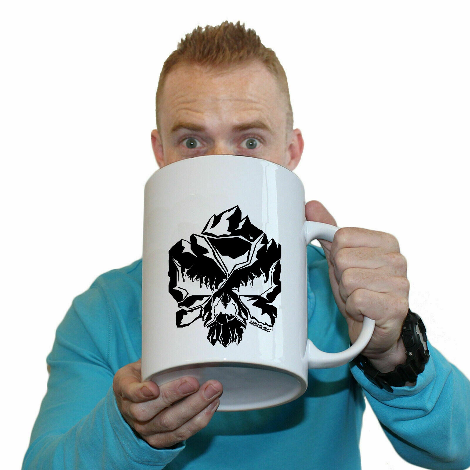 Rock Climbing Skull - Funny Giant 2 Litre Mug