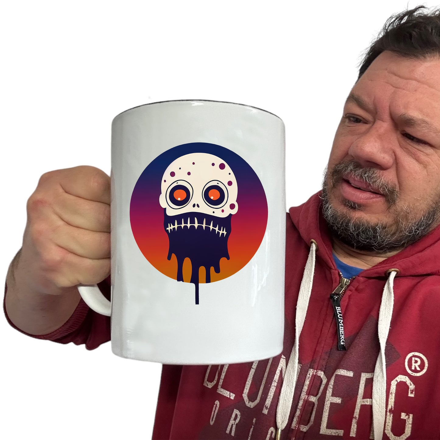 Zombies And Monsters Scary Circle Skull - Funny Giant 2 Litre Mug