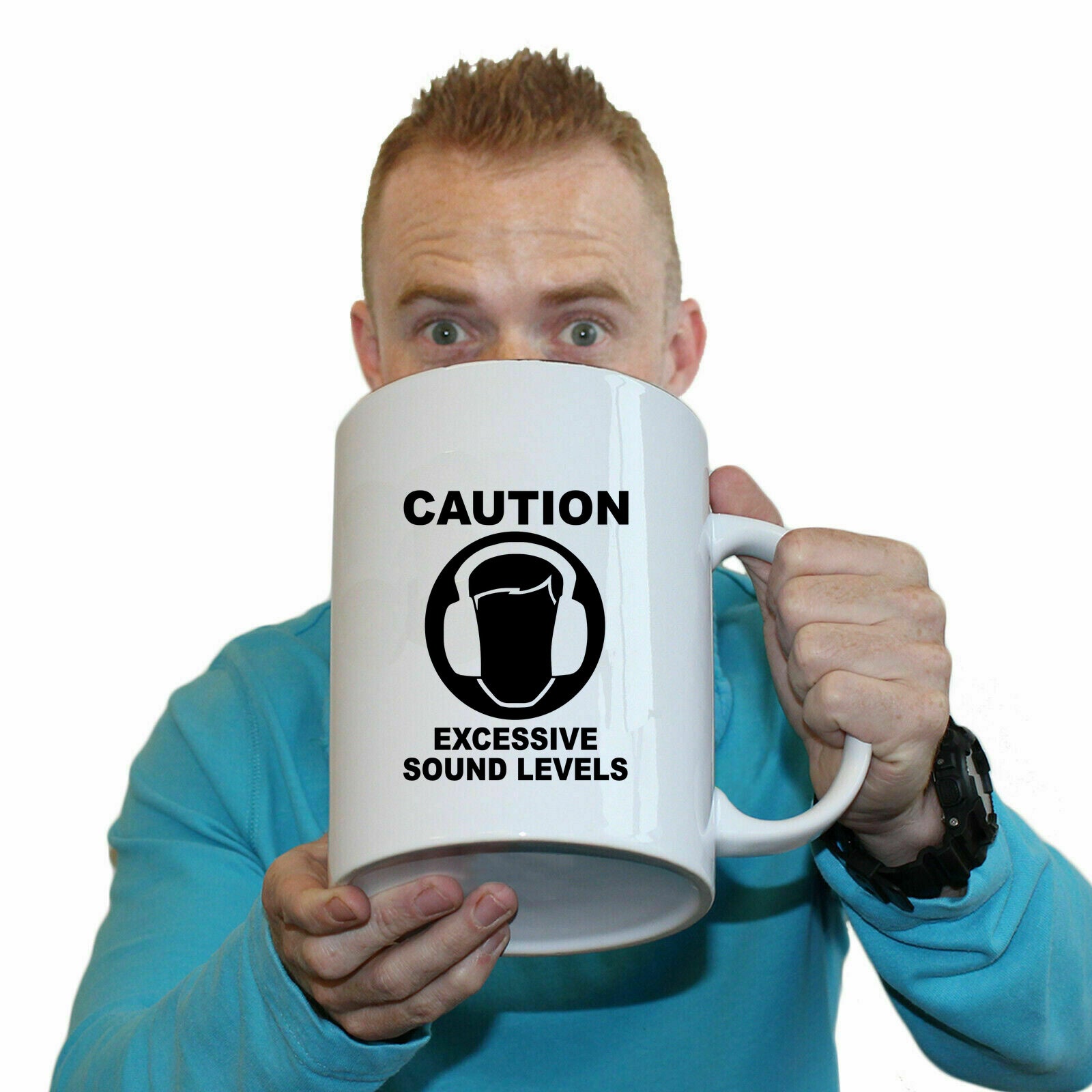 Caution Excessive Sound Levels - Funny Giant 2 Litre Mug