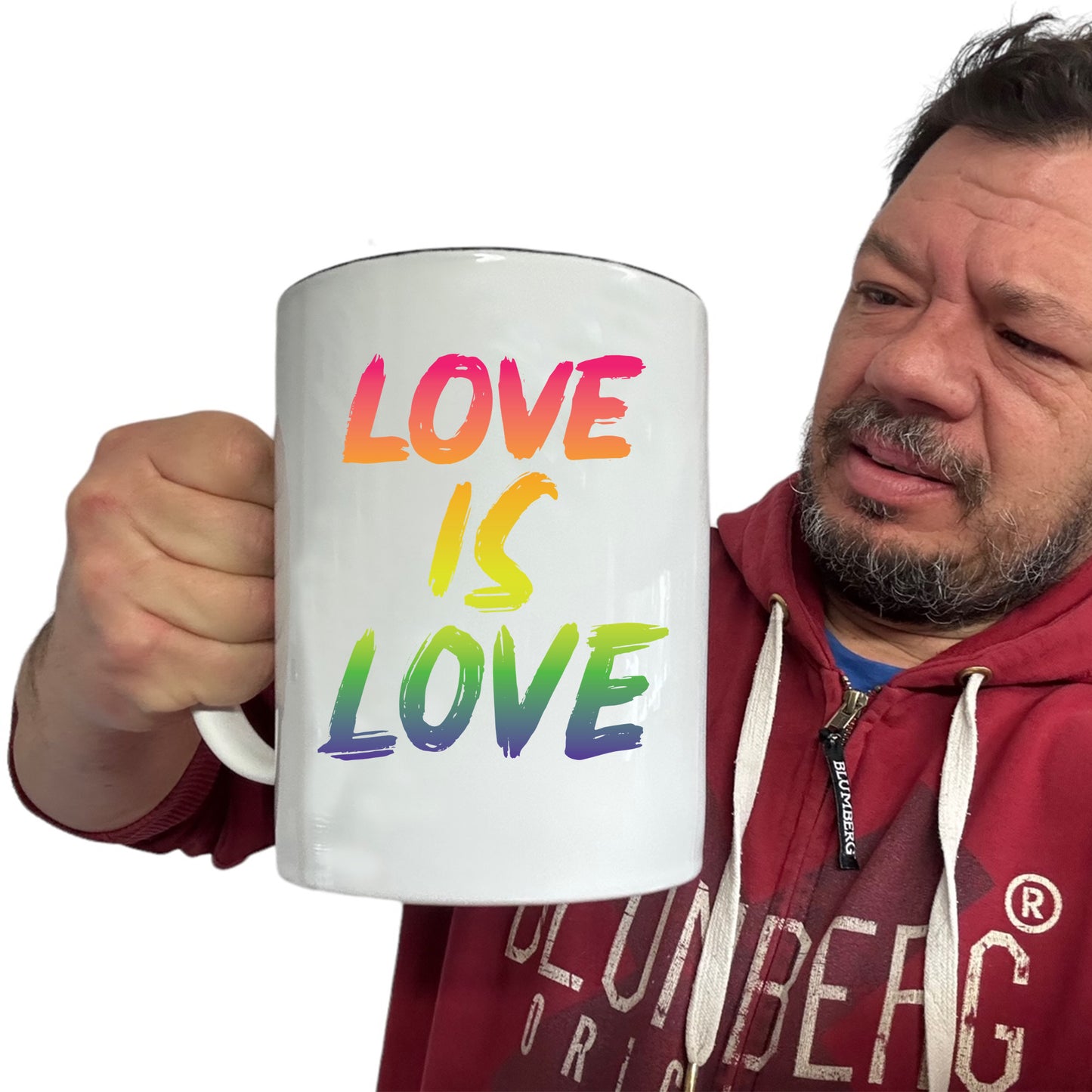 Love Is Love Knows No Bound Lesbian Gay Rainbow - Funny Giant 2 Litre Mug