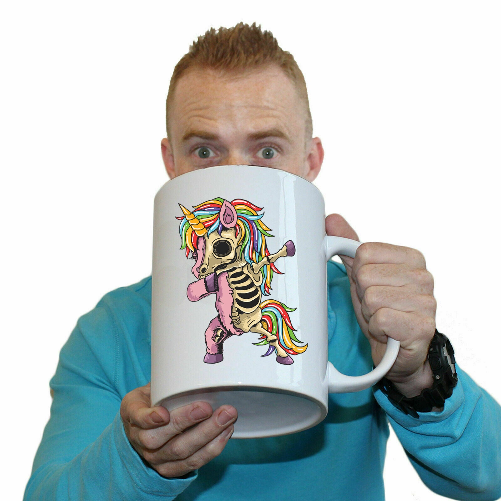 Zombie Unicorn Dab Halloween Trick Or Treat - Funny Giant 2 Litre Mug