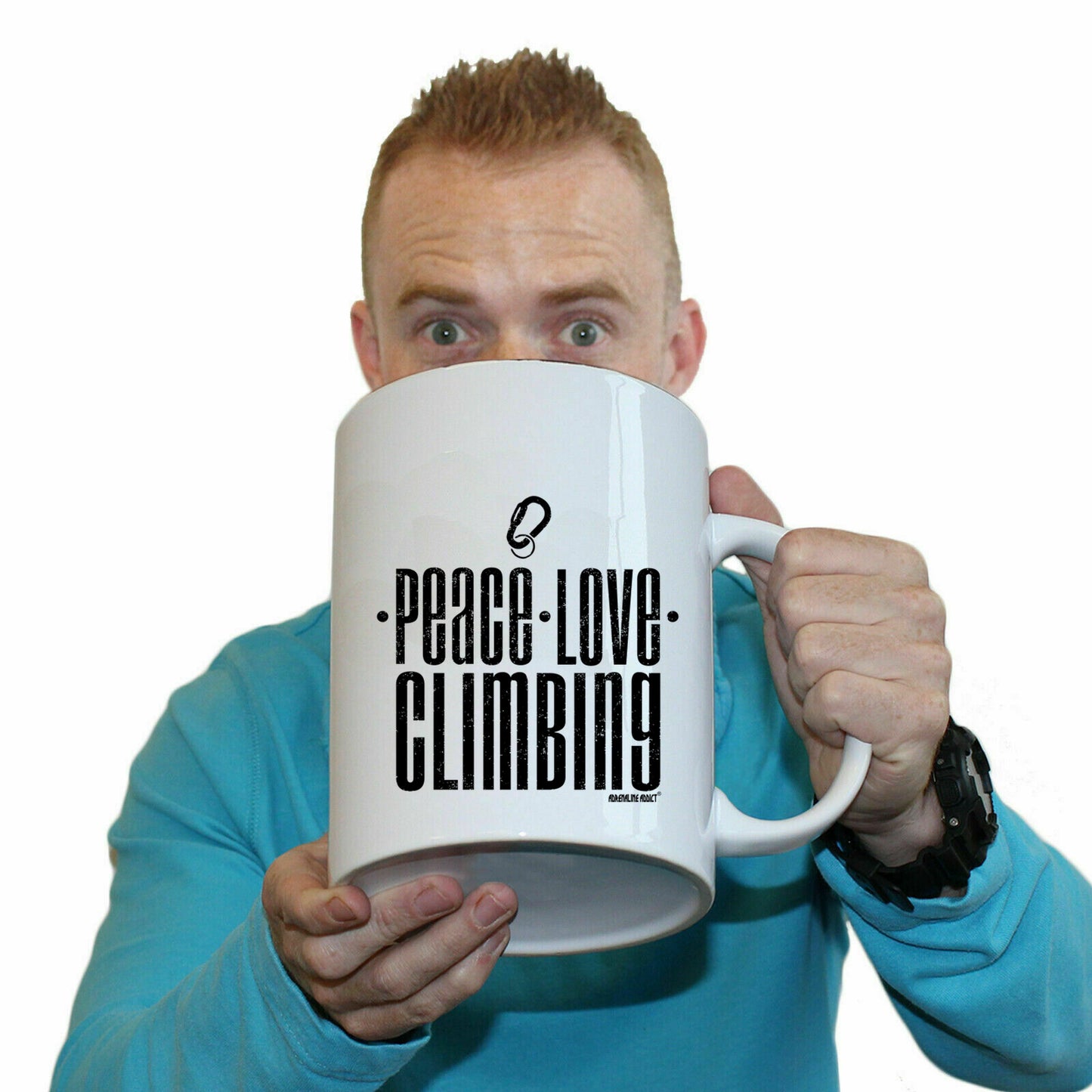 Aa Peace Love Climbing - Funny Giant 2 Litre Mug