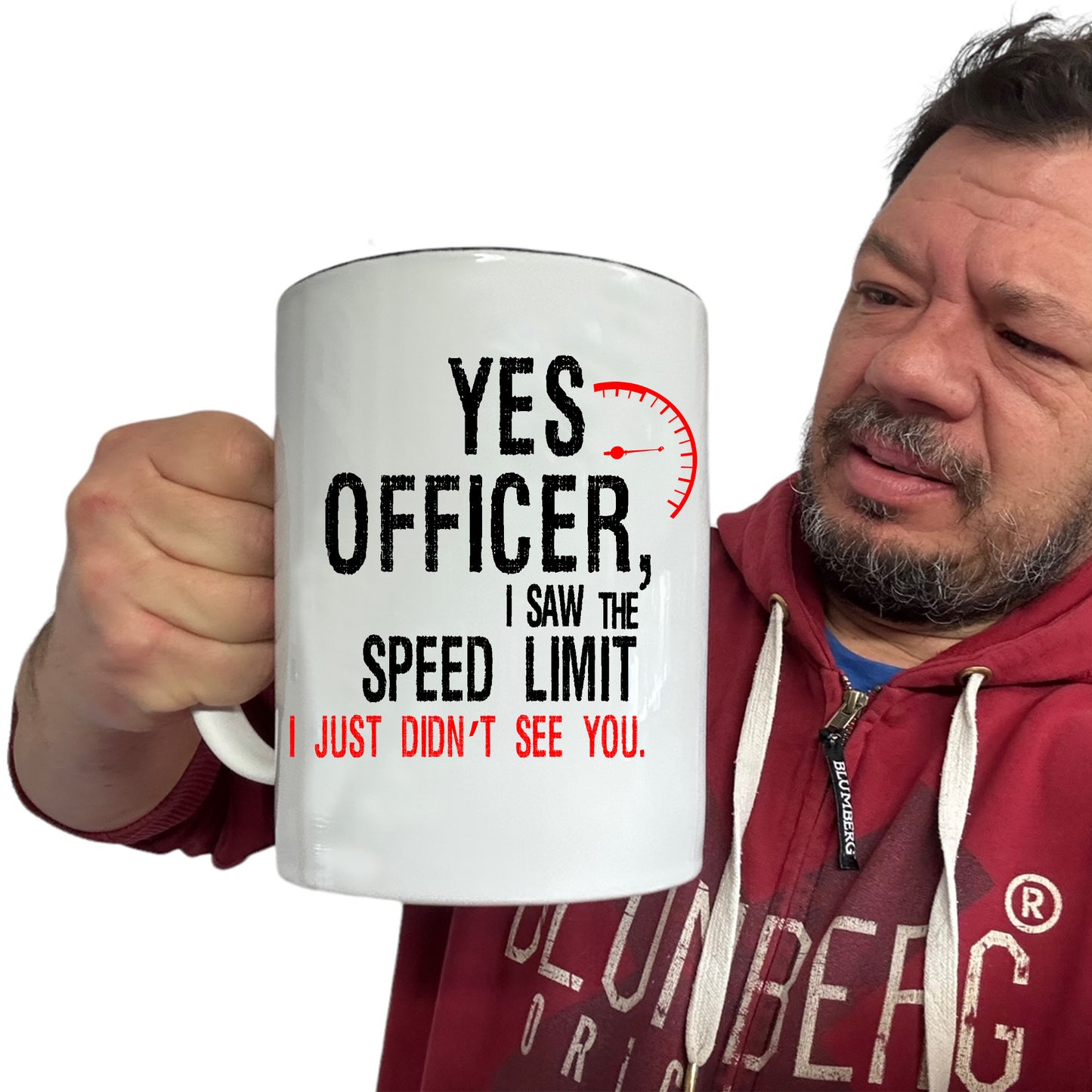 Yes Officer I Saw The Speed Limit Speeding Funny - Funny Giant 2 Litre Mug