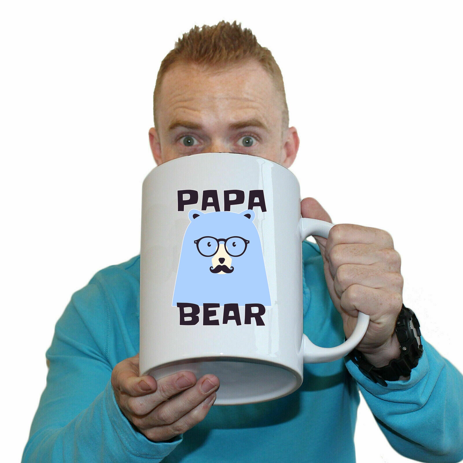 Papa Bear Cartoon - Funny Giant 2 Litre Mug