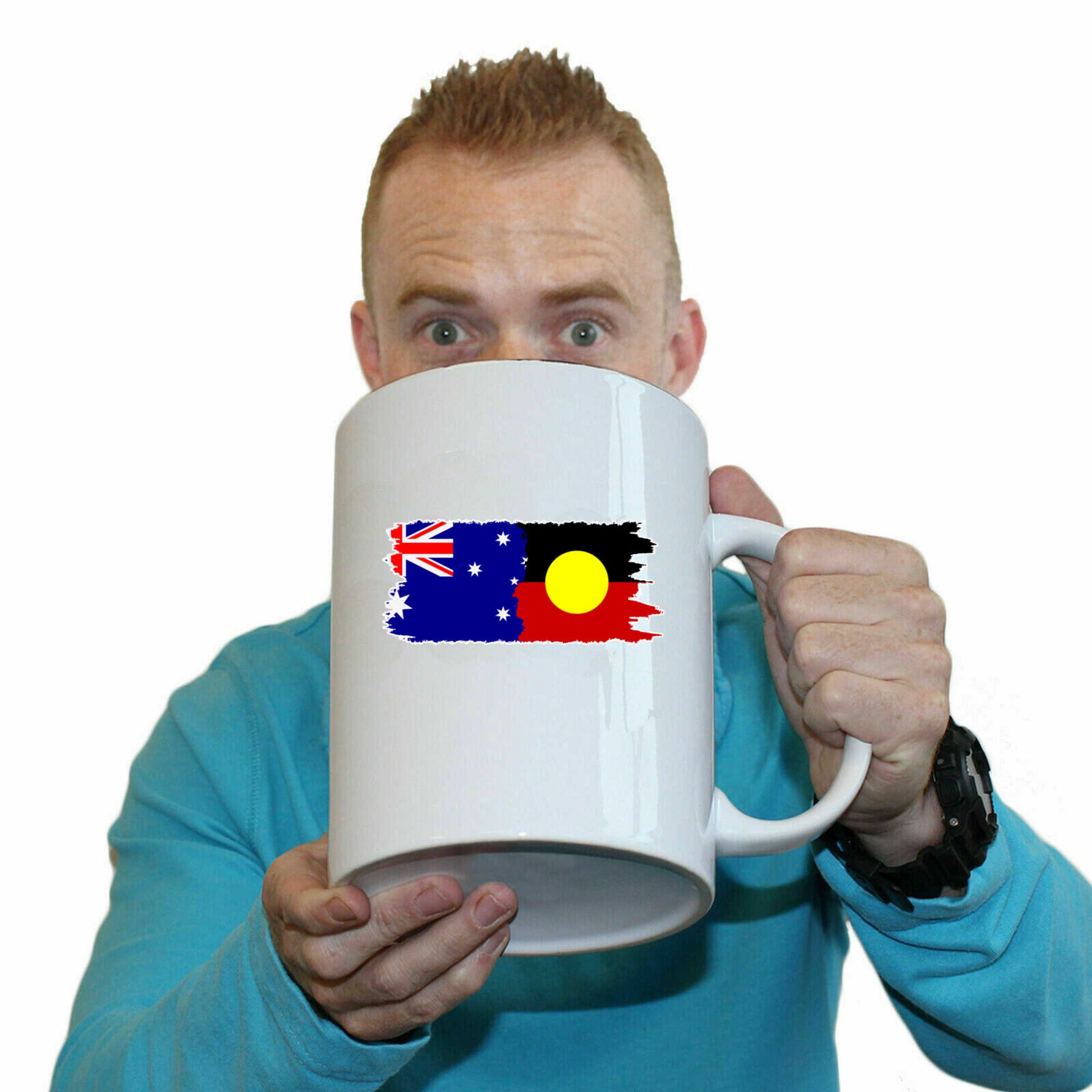 Australia Aboriginal Flag Joined United As One - Funny Giant 2 Litre Mug