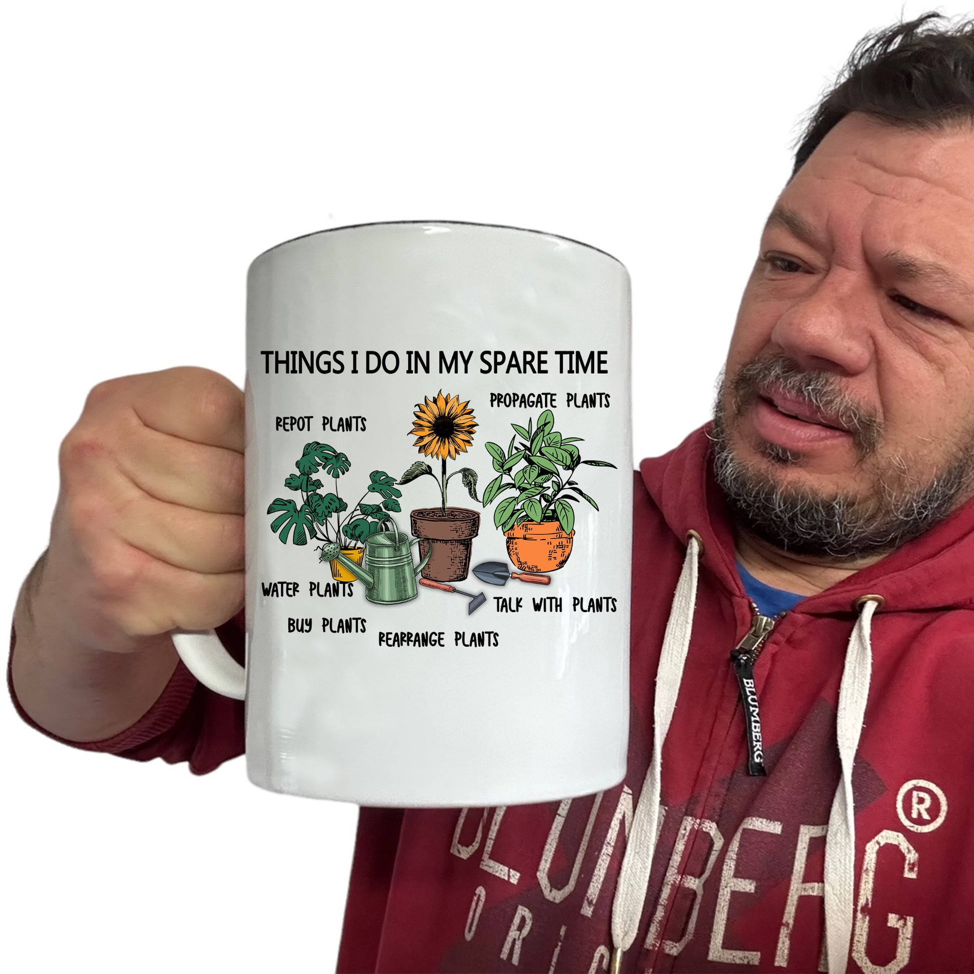 Things I Do In Spare Time Gardening - Funny Giant 2 Litre Mug