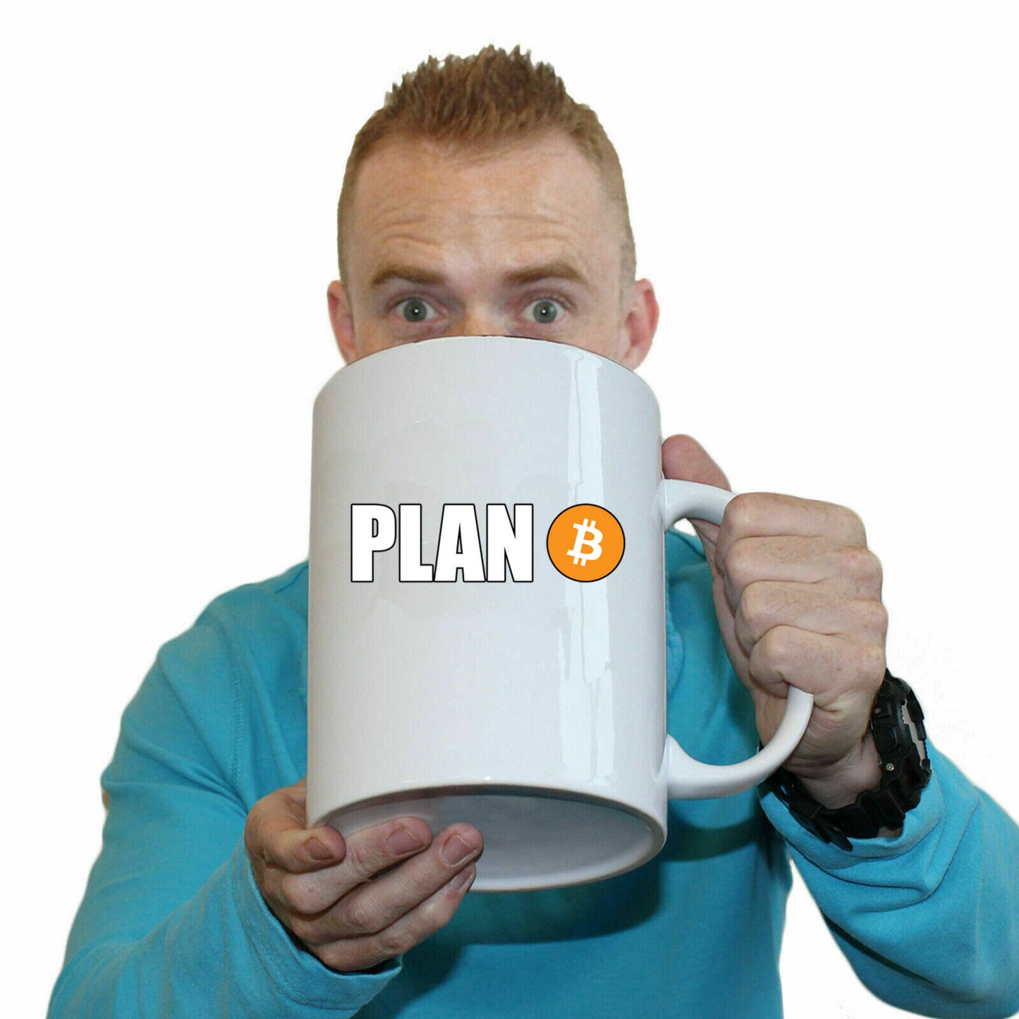 Plan B For Bitcoin - Funny Giant 2 Litre Mug