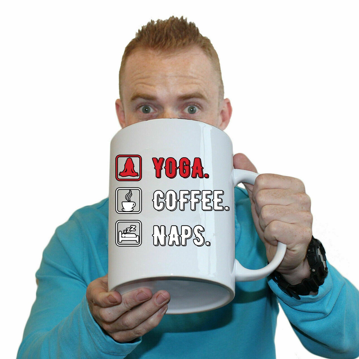 Yoga Coffee Naps - Funny Giant 2 Litre Mug