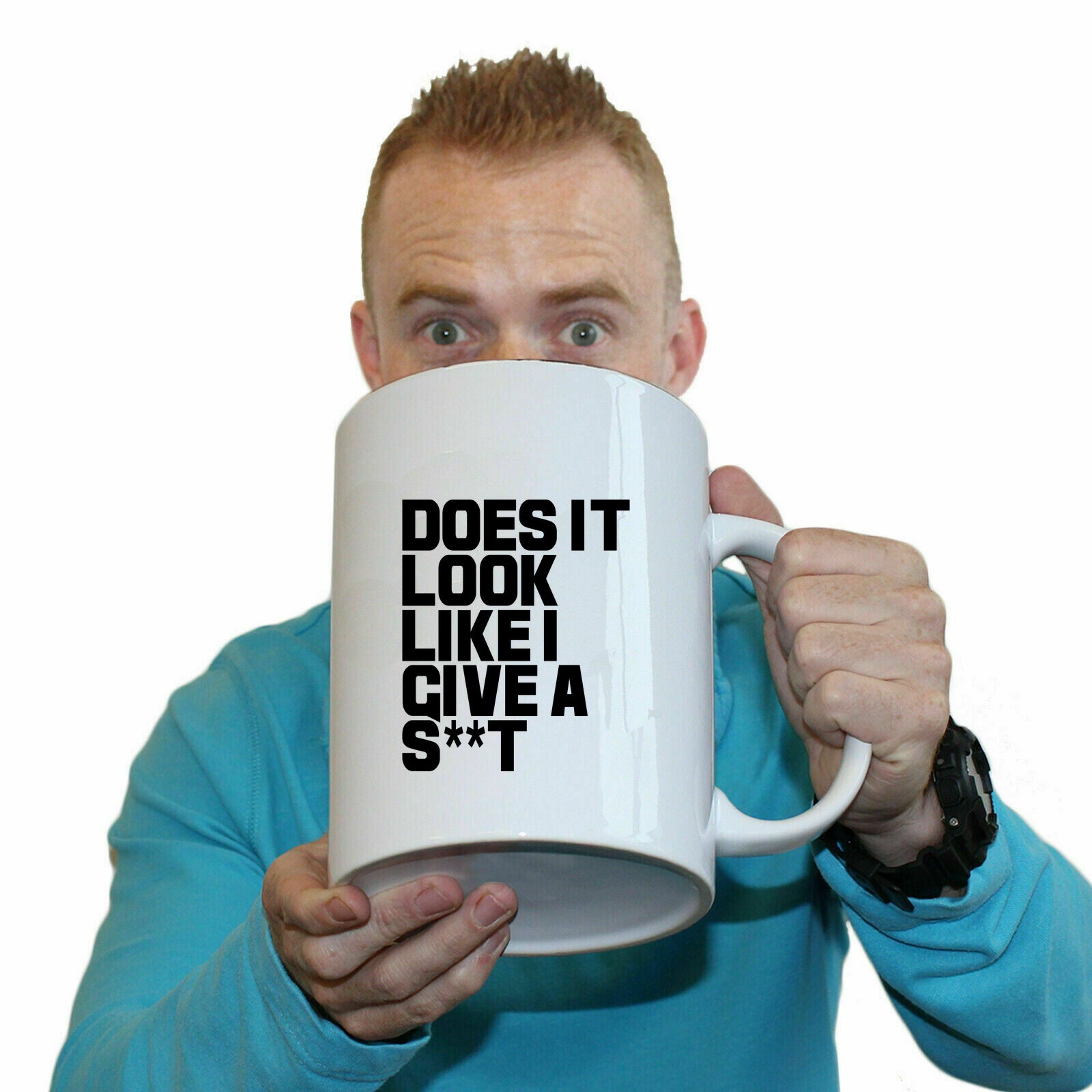 Does It Look Like I Give - Funny Giant 2 Litre Mug