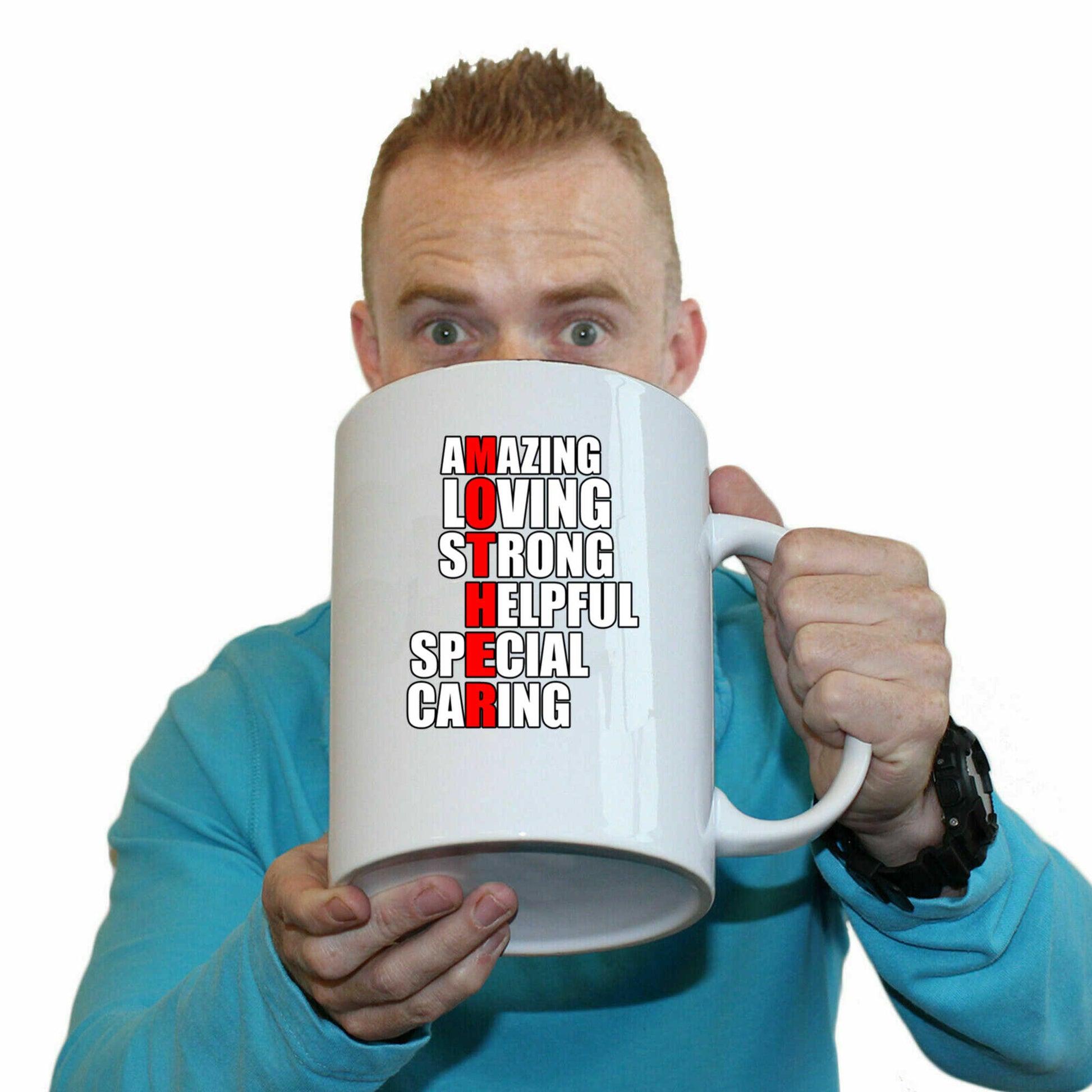 Mother V2 Special Caring Mum Mothers Day - Funny Giant 2 Litre Mug