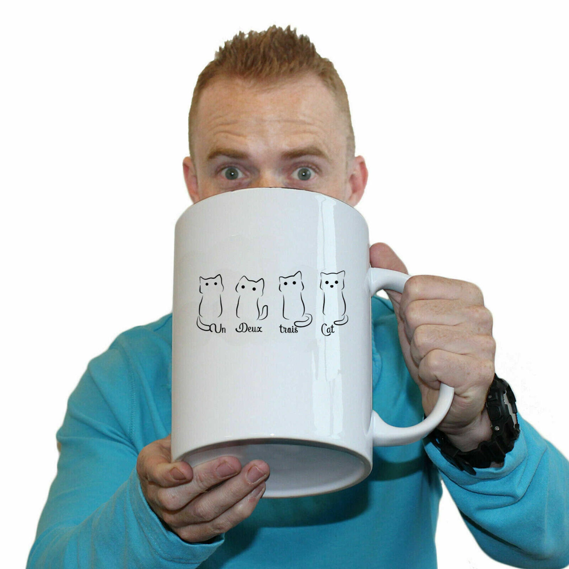 Un Deux Trois Cat - Funny Giant 2 Litre Mug