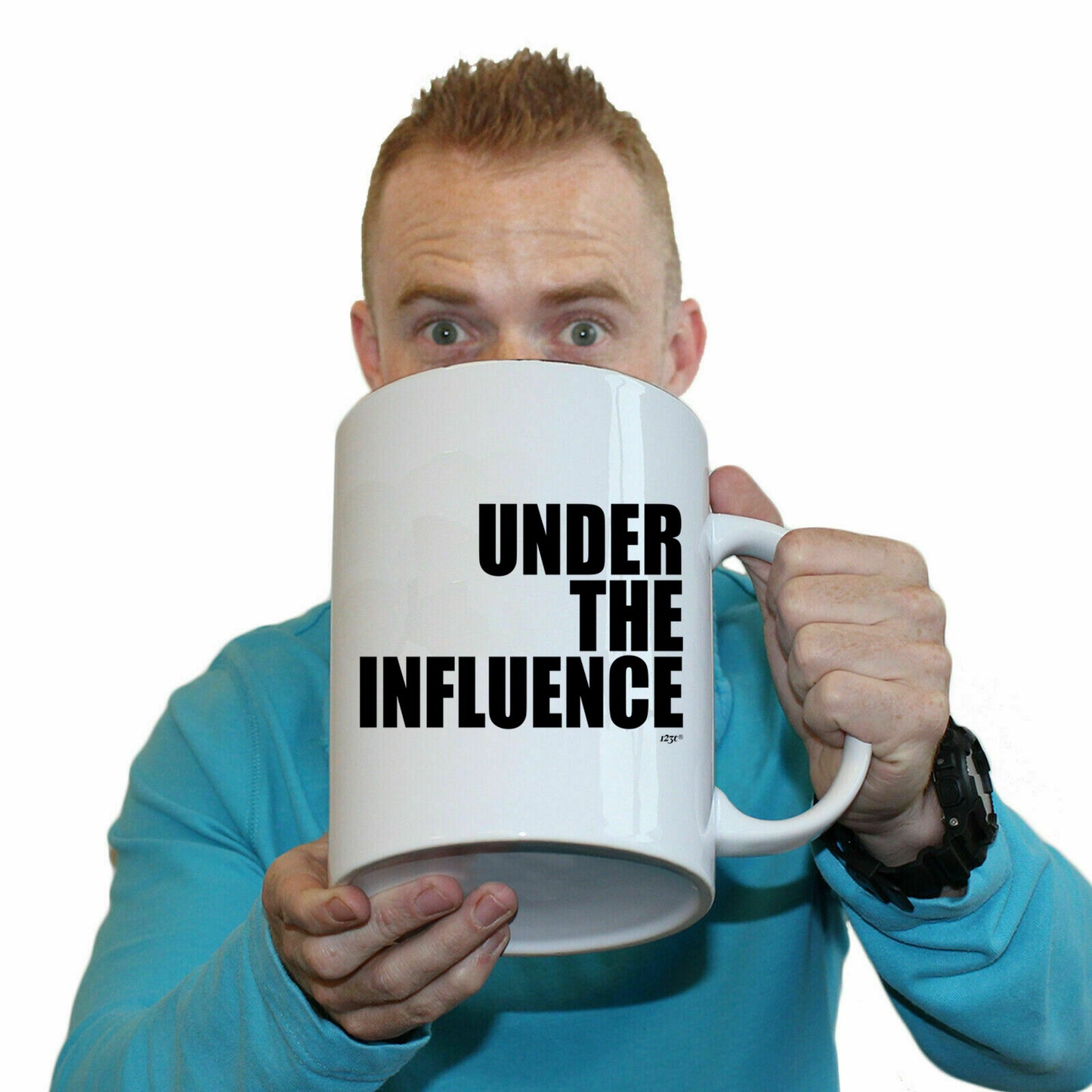 Under The Influence White - Funny Giant 2 Litre Mug