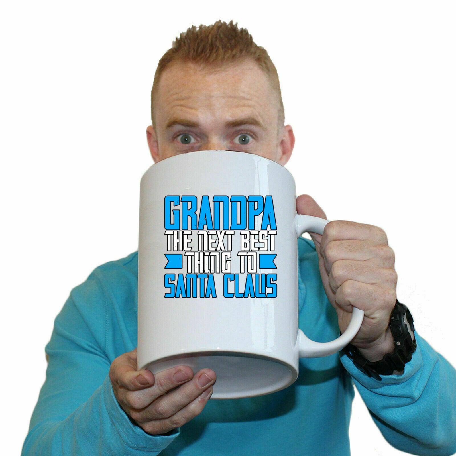 Grandpa The Next Best Thing To Santa Claus - Funny Giant 2 Litre Mug