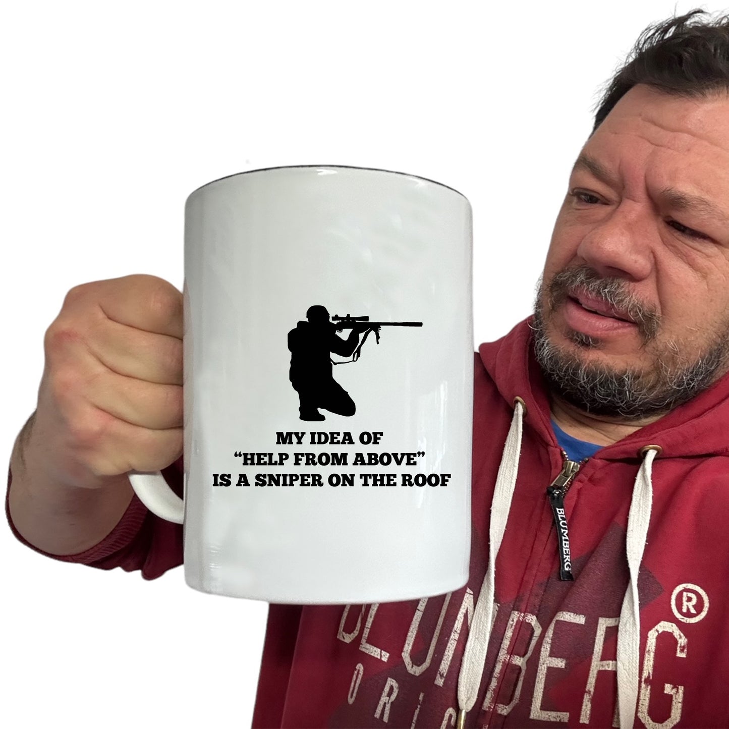 My Idea Of Help From Above Is A Sniper On The Roof - Funny Giant 2 Litre Mug